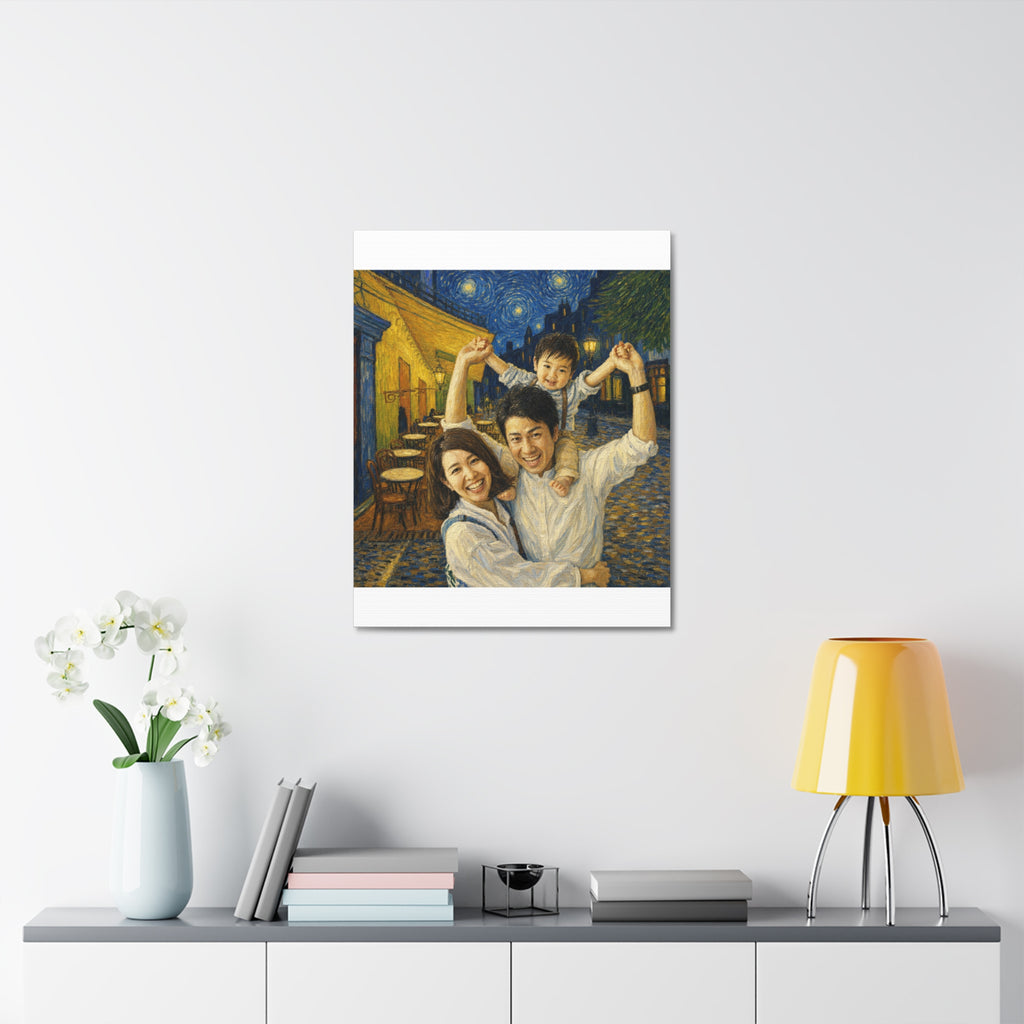 Custom Van Gogh Cafe Portrait from Your Photo - Canvas Print (No Date)