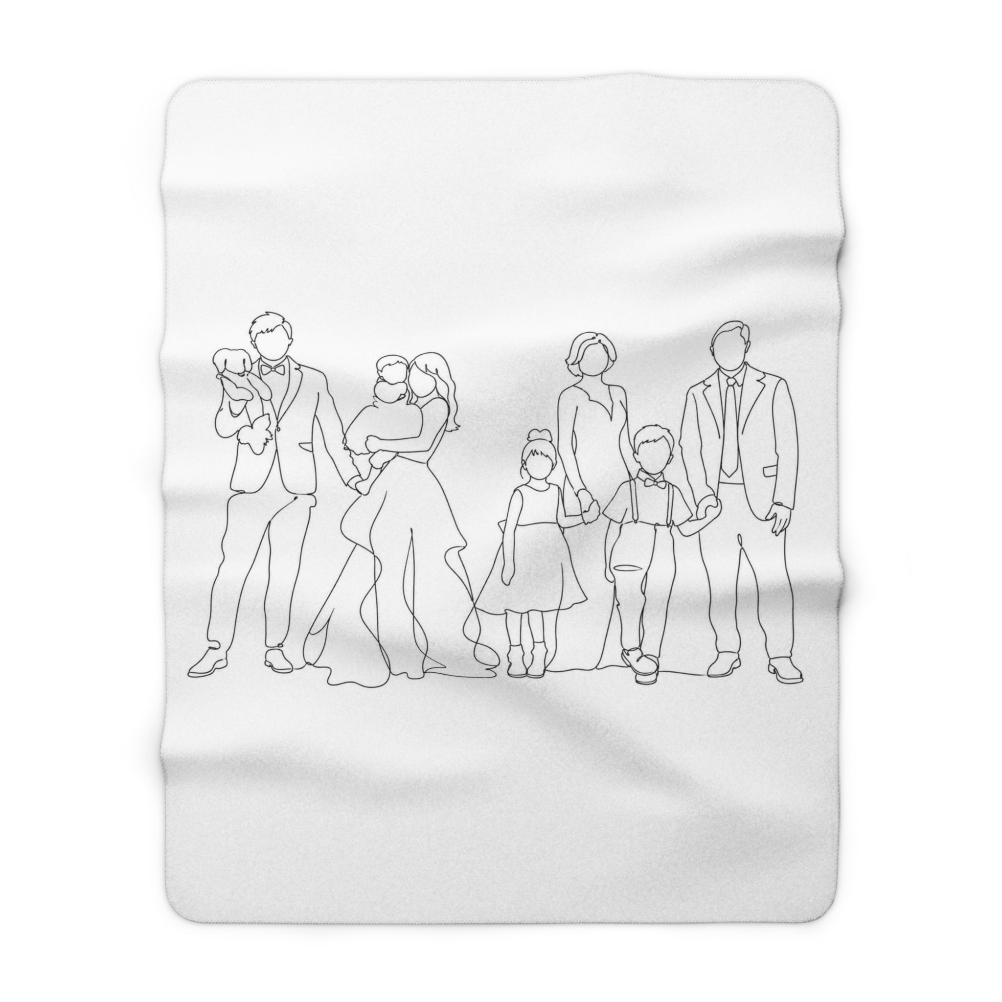 One Line Drawing Sherpa Fleece Blanket