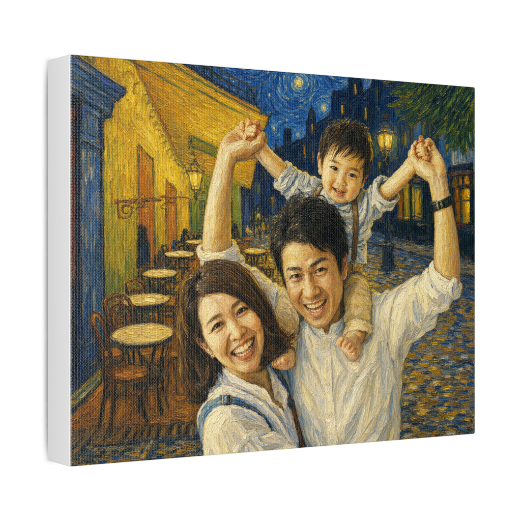 Custom Van Gogh Cafe Portrait from Your Photo - Canvas Print (No Date)