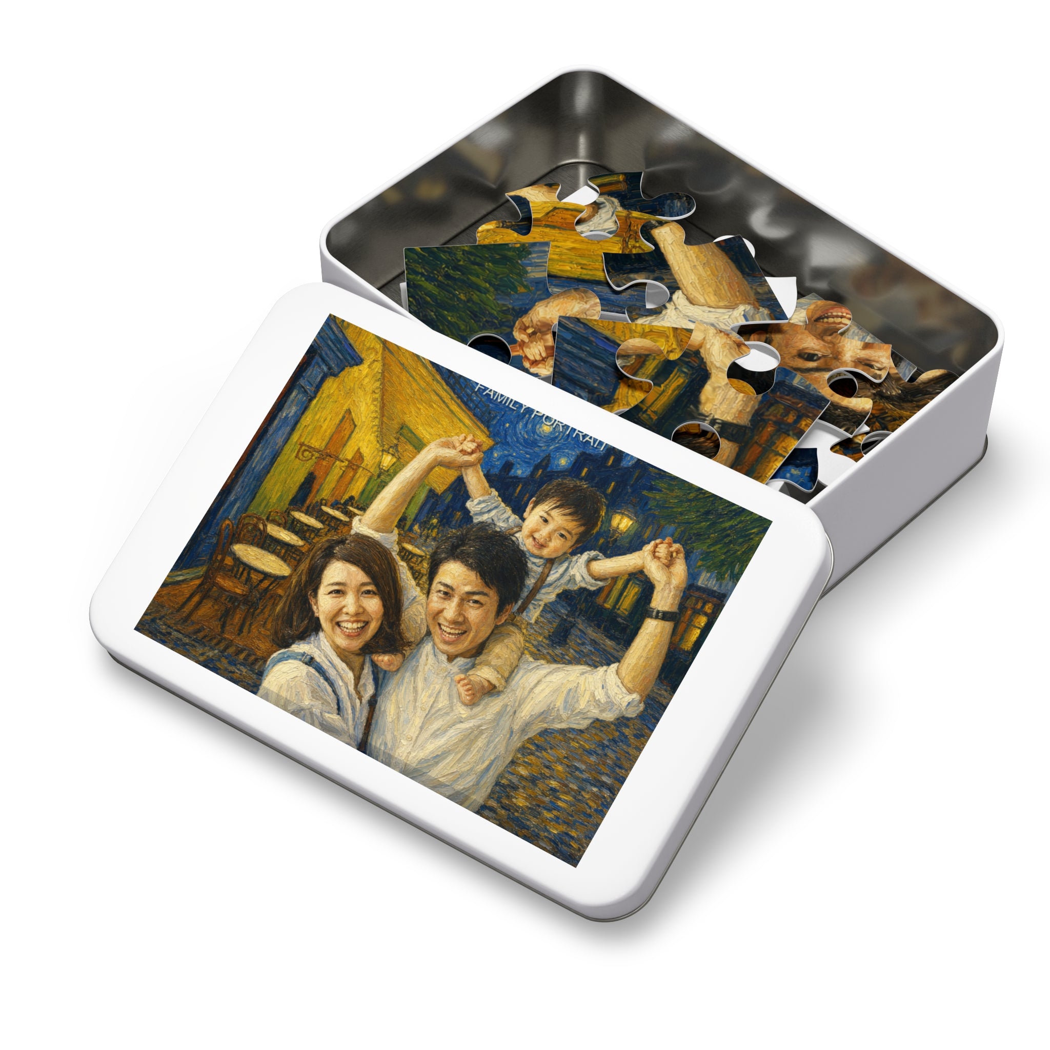 Custom Van Gogh Cafe Portrait from Your Photo - Puzzle (2026 Date)