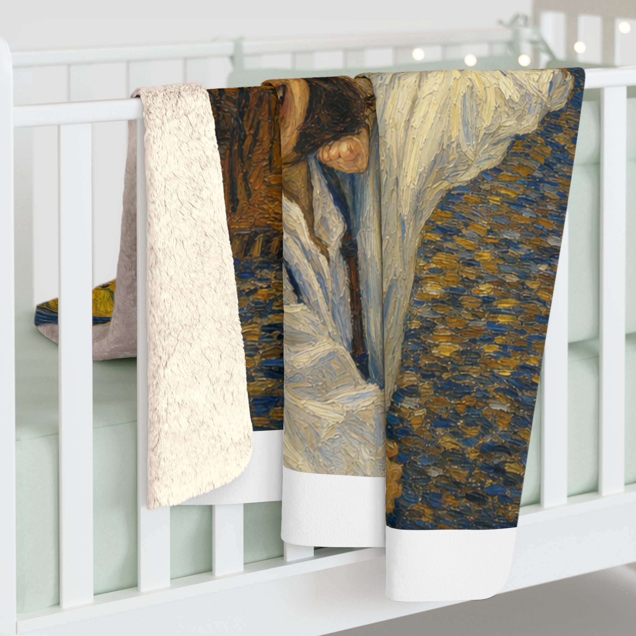 Custom Van Gogh Cafe Portrait from Your Photo - Sherpa Blanket (No Date)