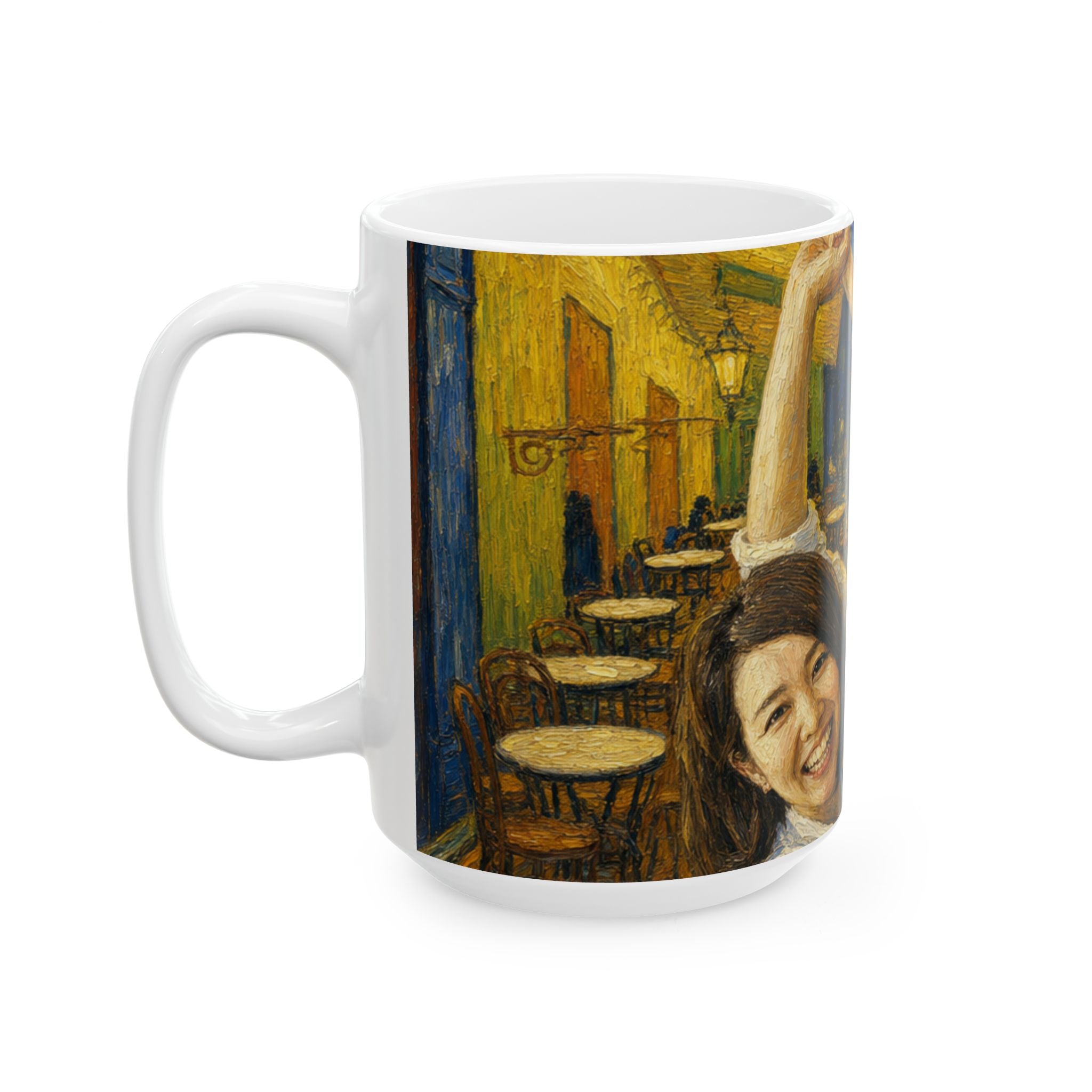 Custom Van Gogh Cafe Portrait from Your Photo - Mug (2026 Date)