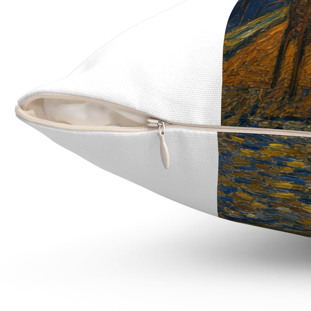 Custom Van Gogh Cafe Portrait from Your Photo - Pillow (No Date)