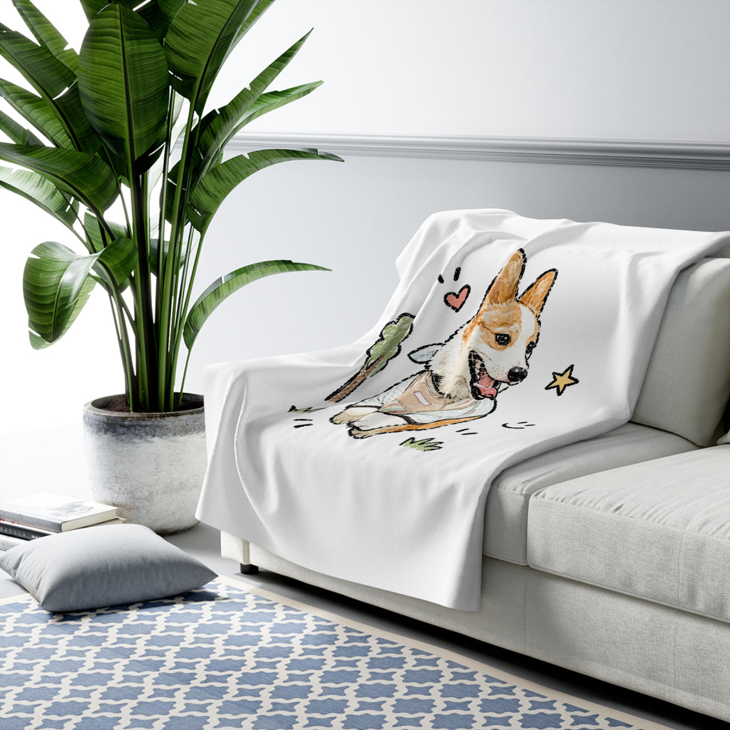 Custom Bold Doodle Portrait from Your Photo - Sherpa Blanket