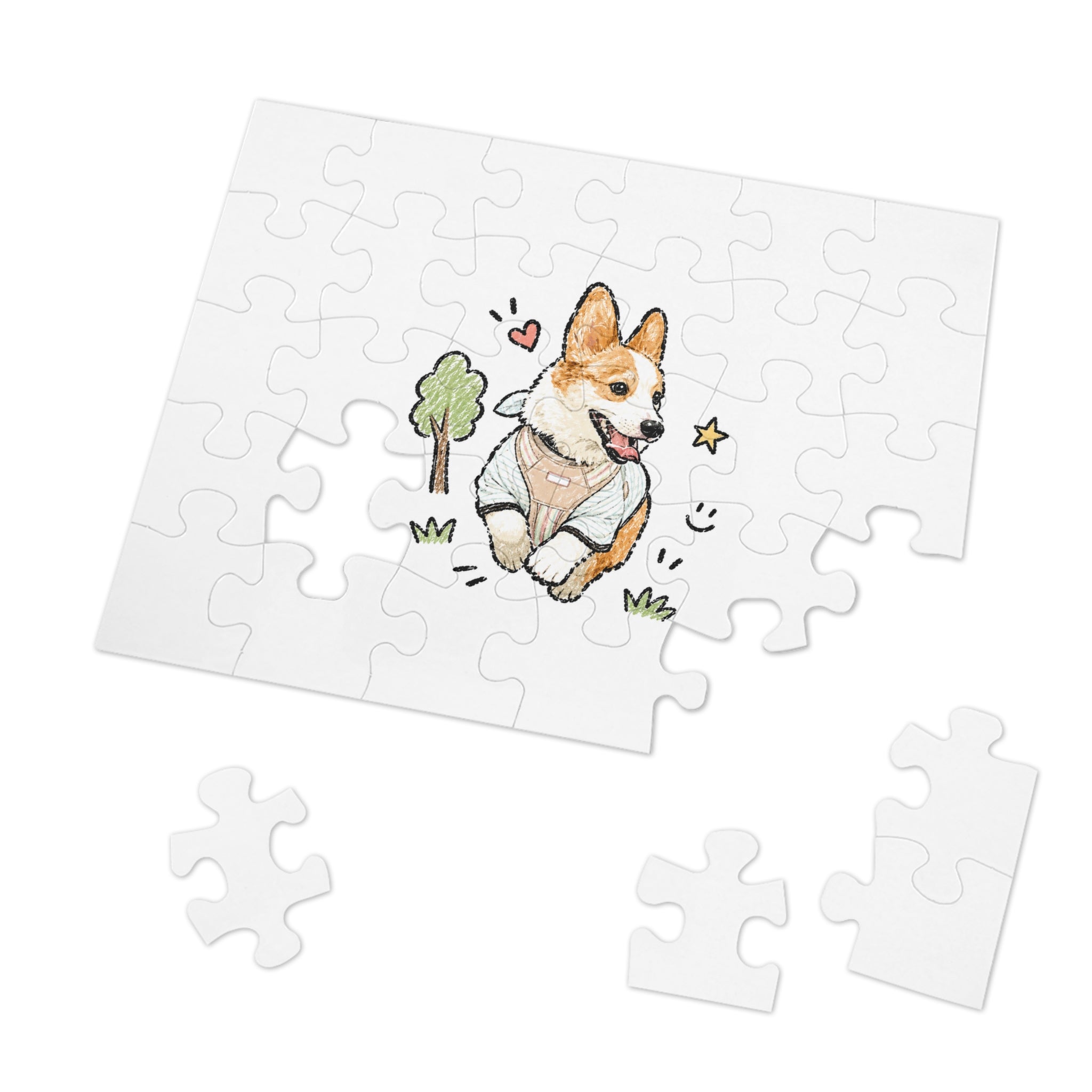 Custom Bold Doodle Portrait from Your Photo - Puzzle