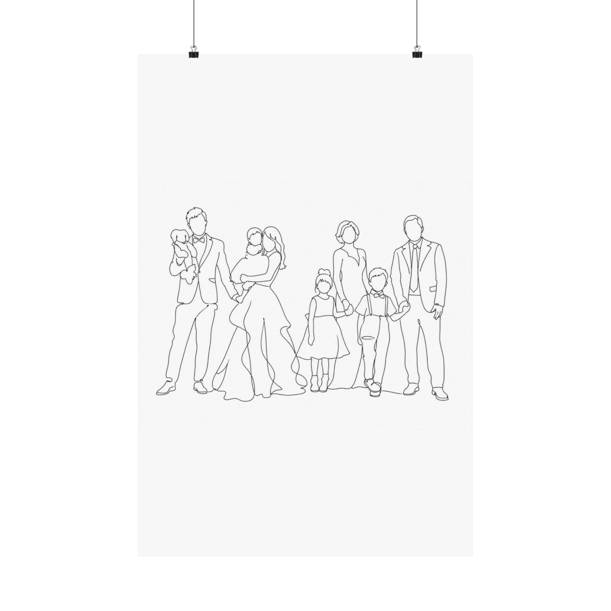 One Line Drawing Matte Poster
