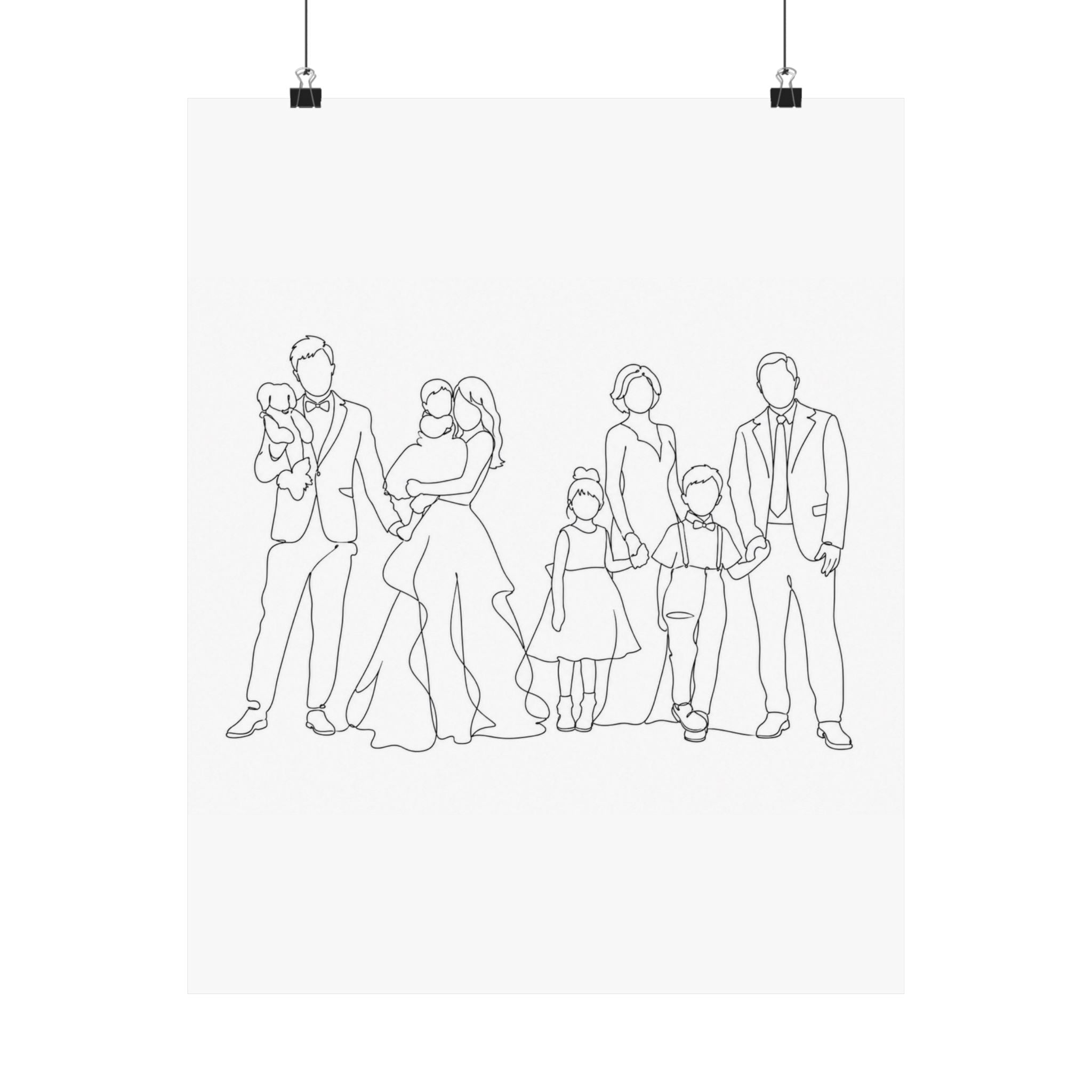 One Line Drawing Matte Poster