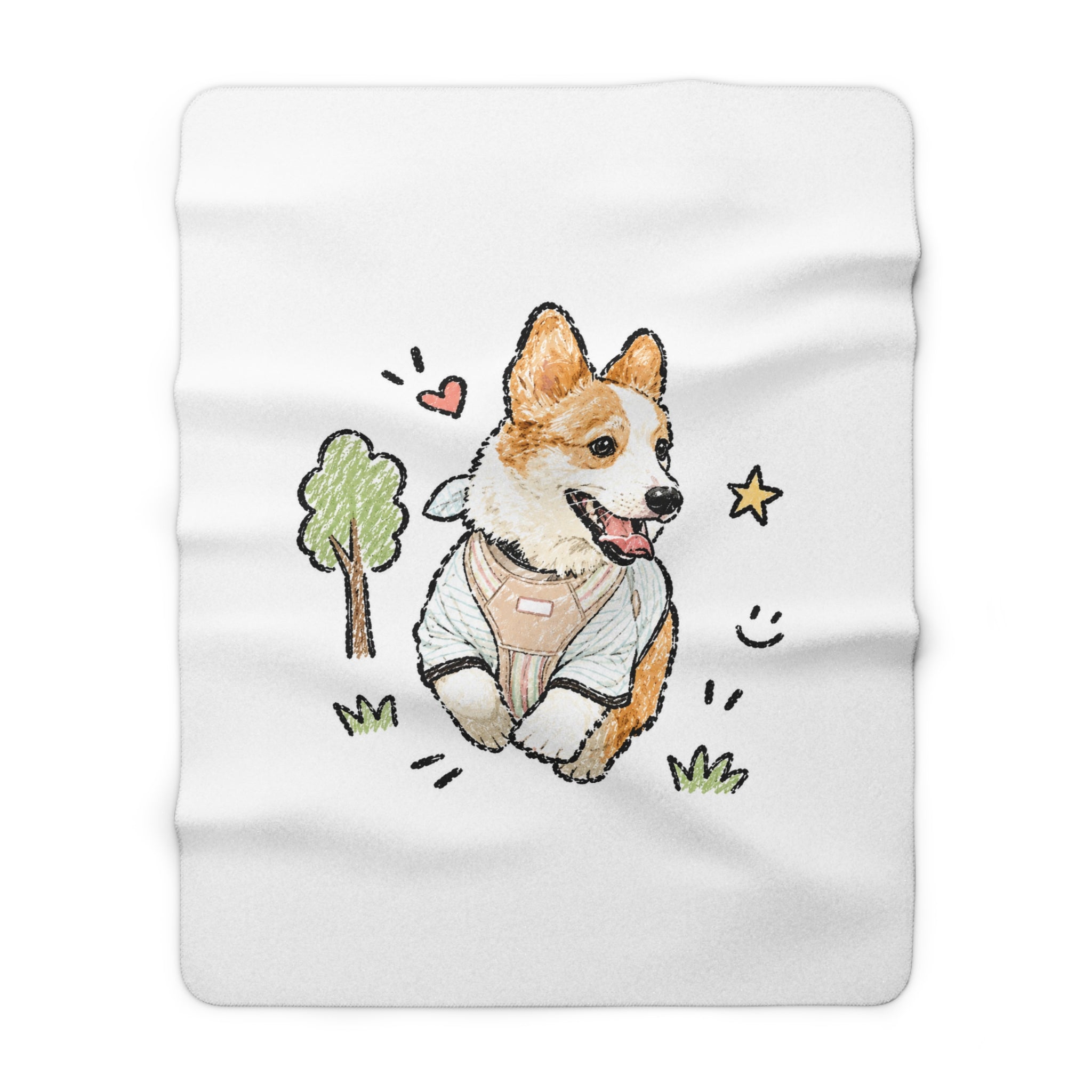 Custom Bold Doodle Portrait from Your Photo - Sherpa Blanket