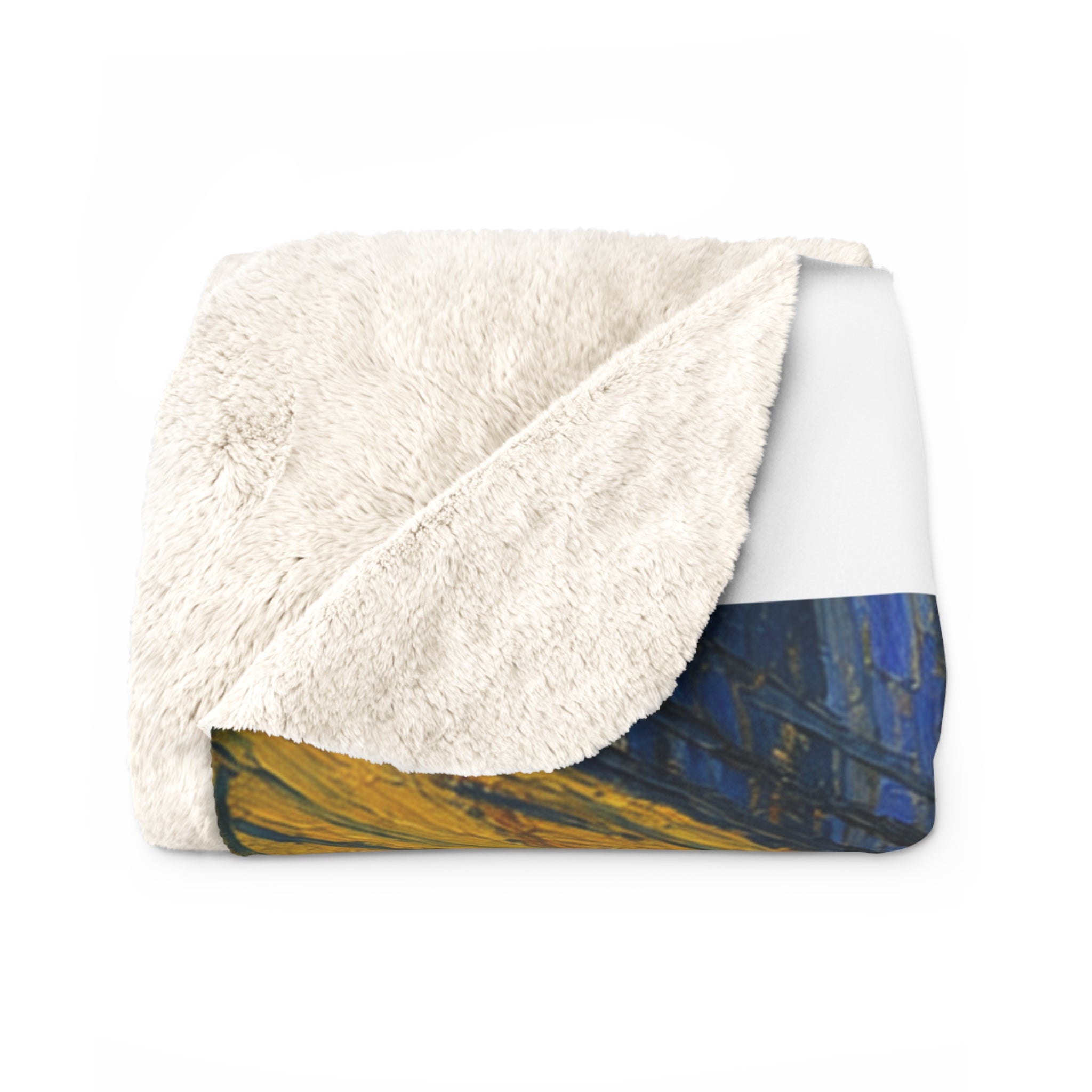 Custom Van Gogh Cafe Portrait from Your Photo - Sherpa Blanket (No Date)