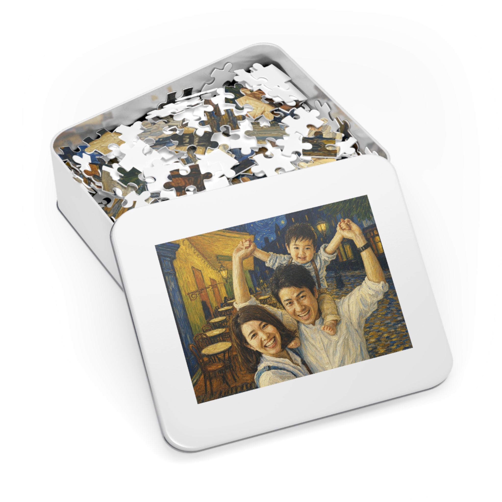 Custom Van Gogh Cafe Portrait from Your Photo - Puzzle (2026 Date)