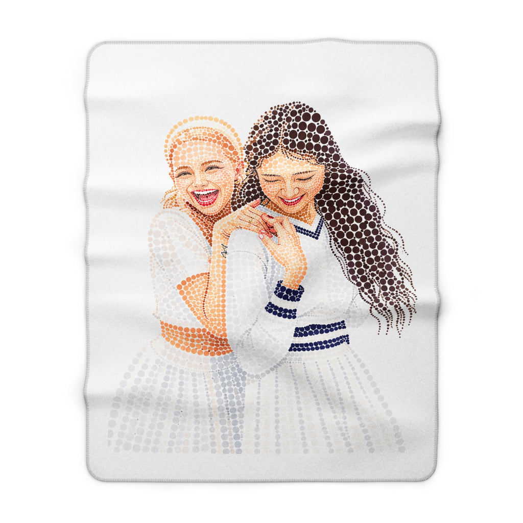 Custom Dots Portrait from Your Photo - Sherpa Blanket