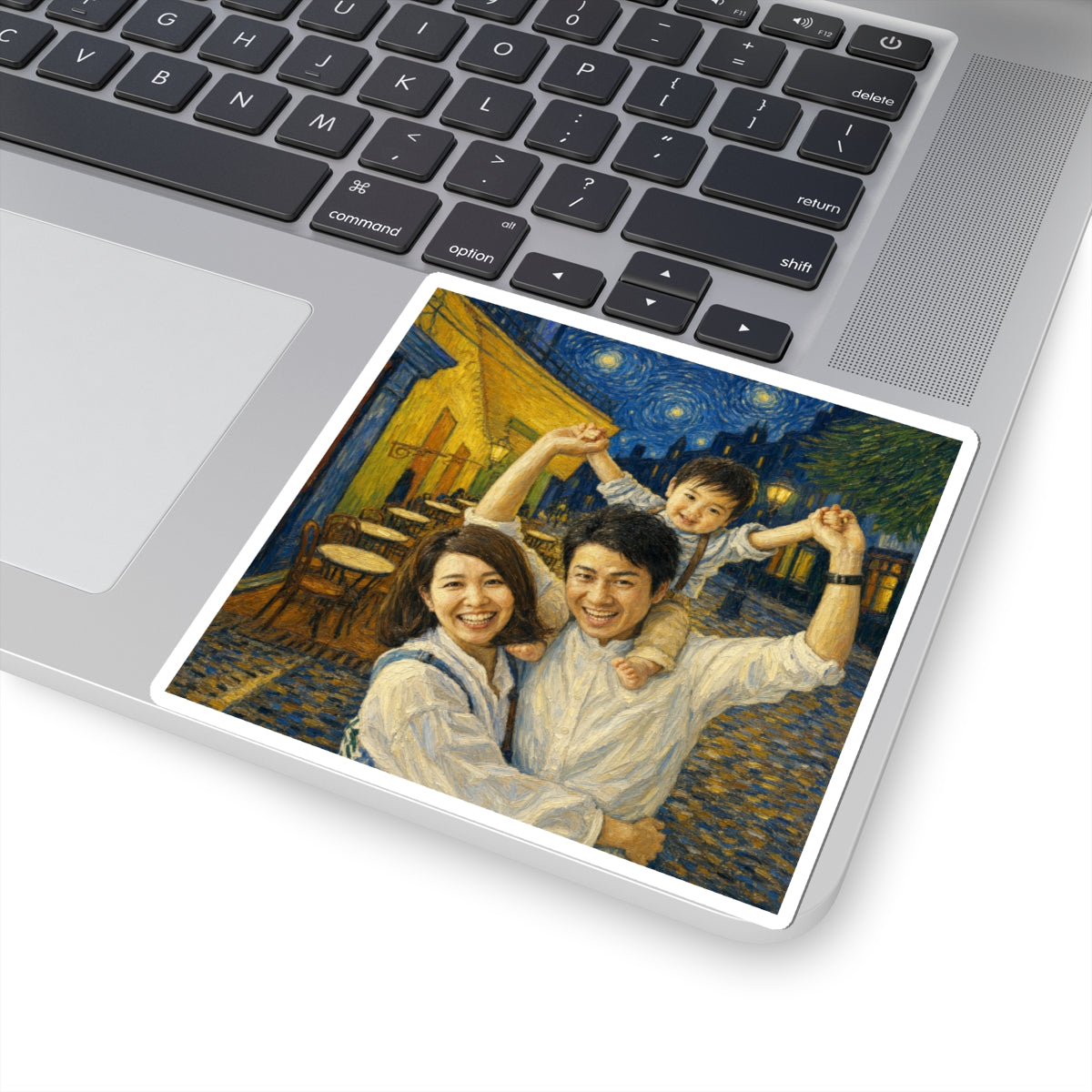 Custom Van Gogh Cafe Portrait from Your Photo - Stickers (No Date)