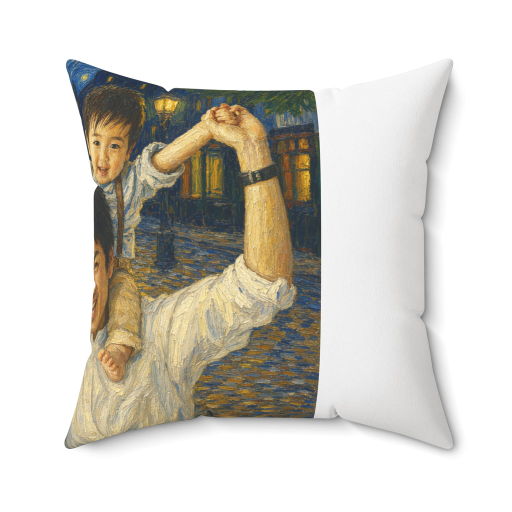 Custom Van Gogh Cafe Portrait from Your Photo - Pillow (No Date)