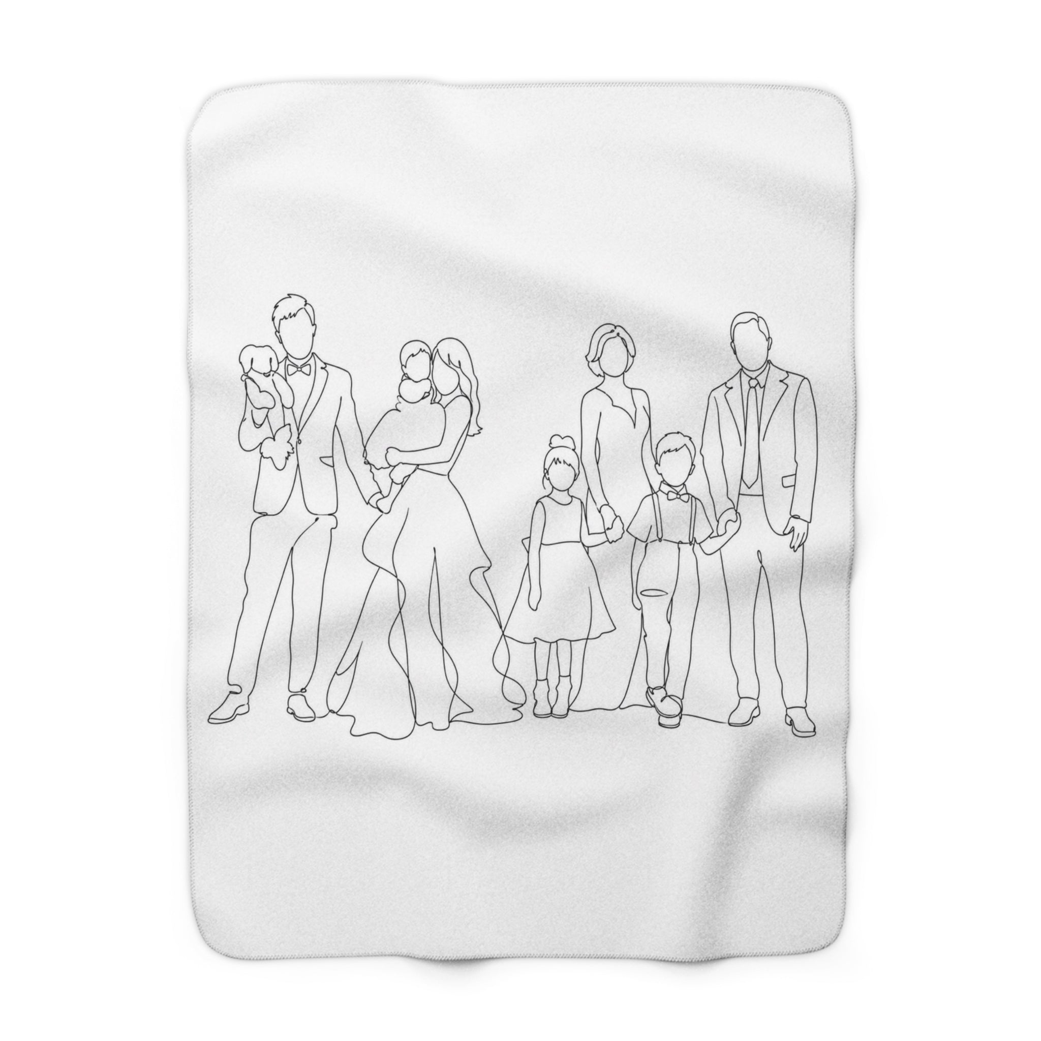 One Line Drawing Sherpa Fleece Blanket