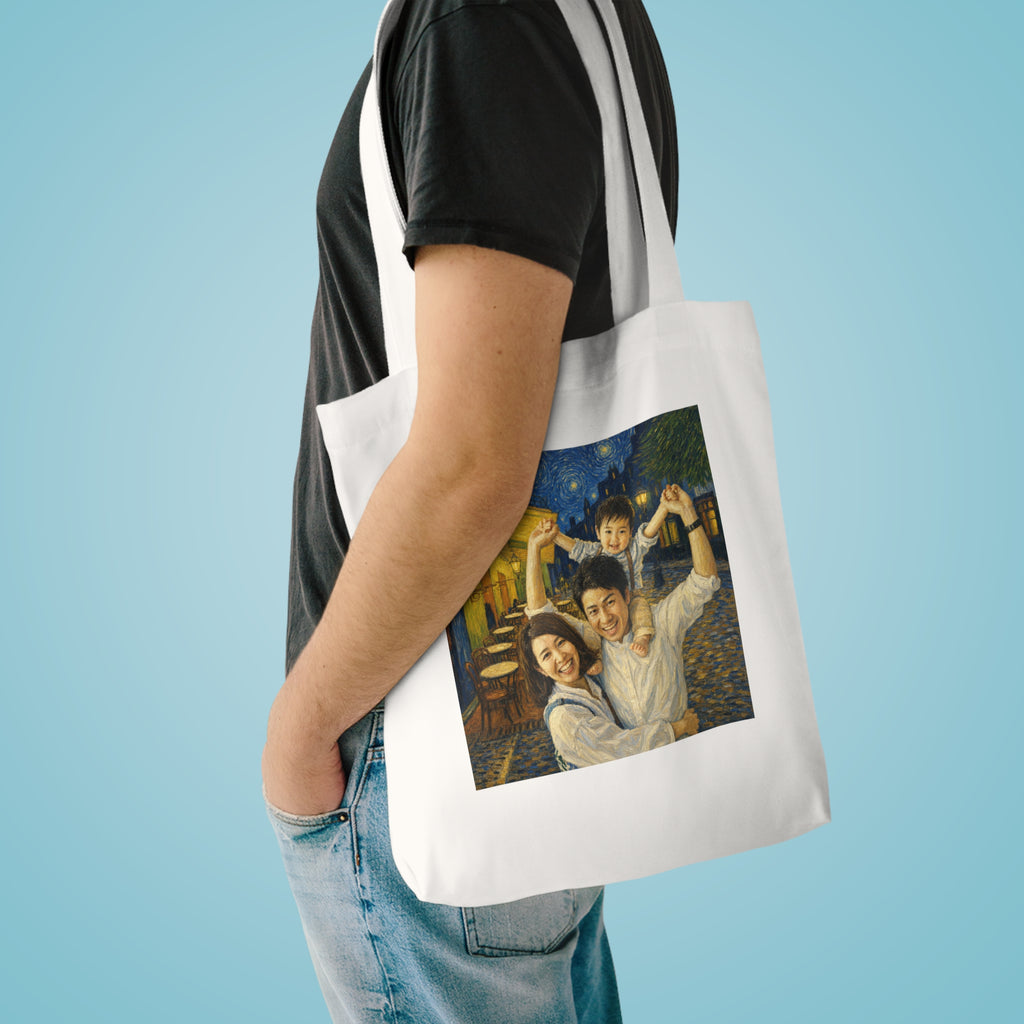 Custom Van Gogh Cafe Portrait from Your Photo - Tote Bag (No Date)