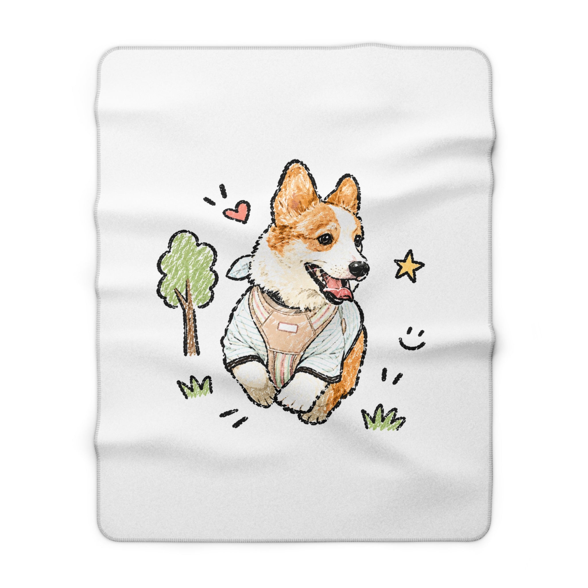 Custom Bold Doodle Portrait from Your Photo - Sherpa Blanket