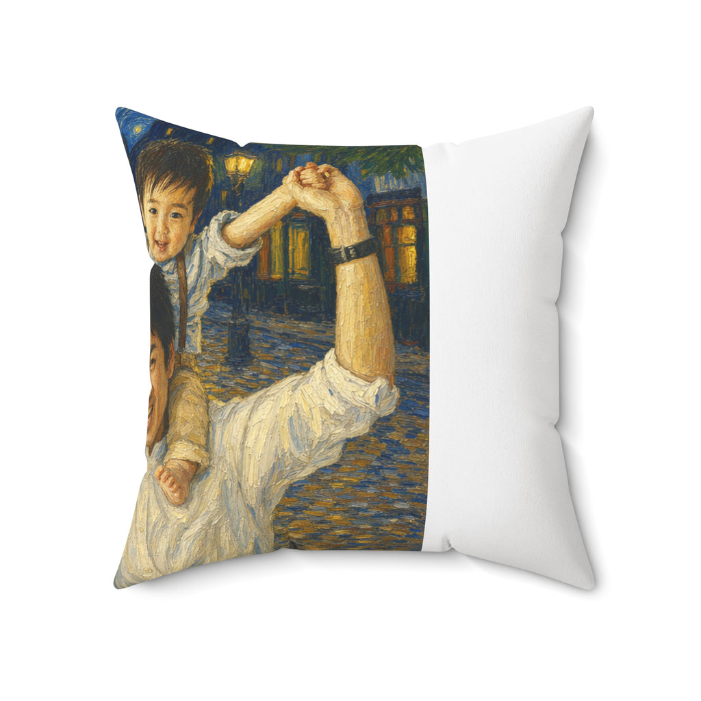 Custom Van Gogh Cafe Portrait from Your Photo - Pillow (No Date)