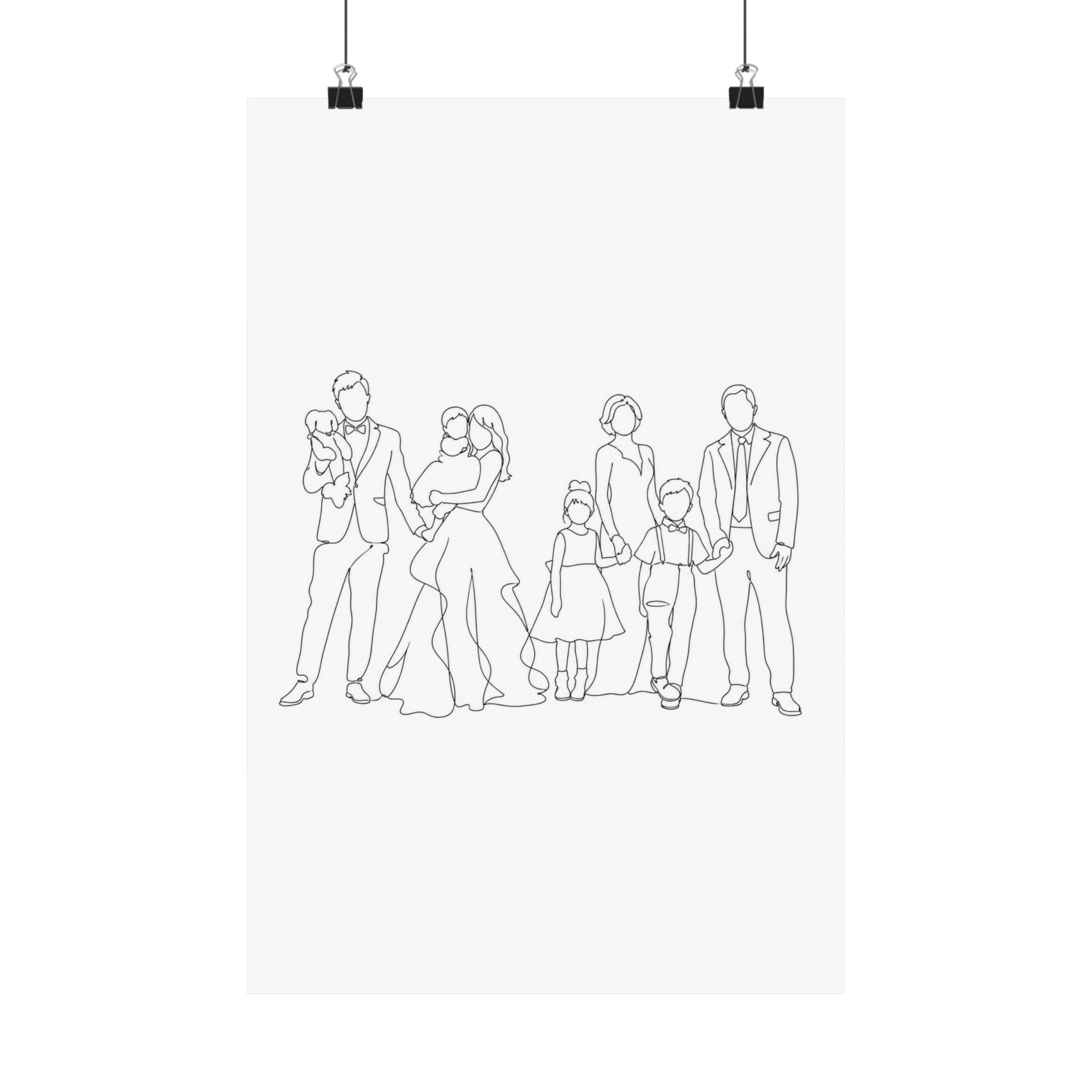One Line Drawing Matte Poster
