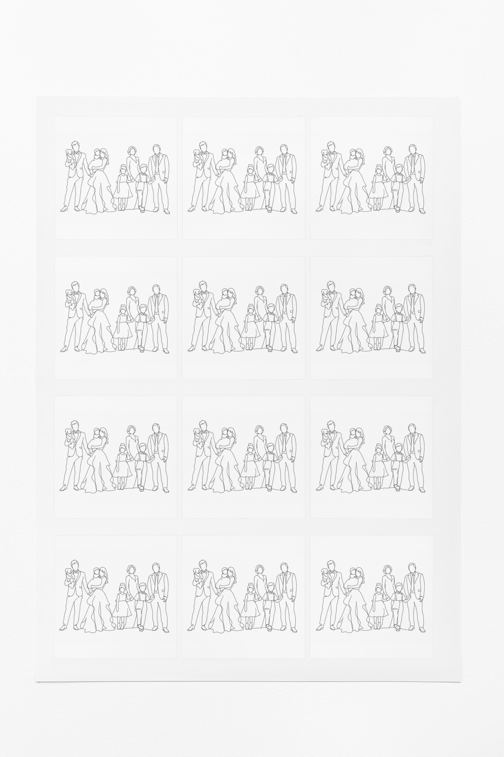 One Line Drawing Kiss-Cut Stickers