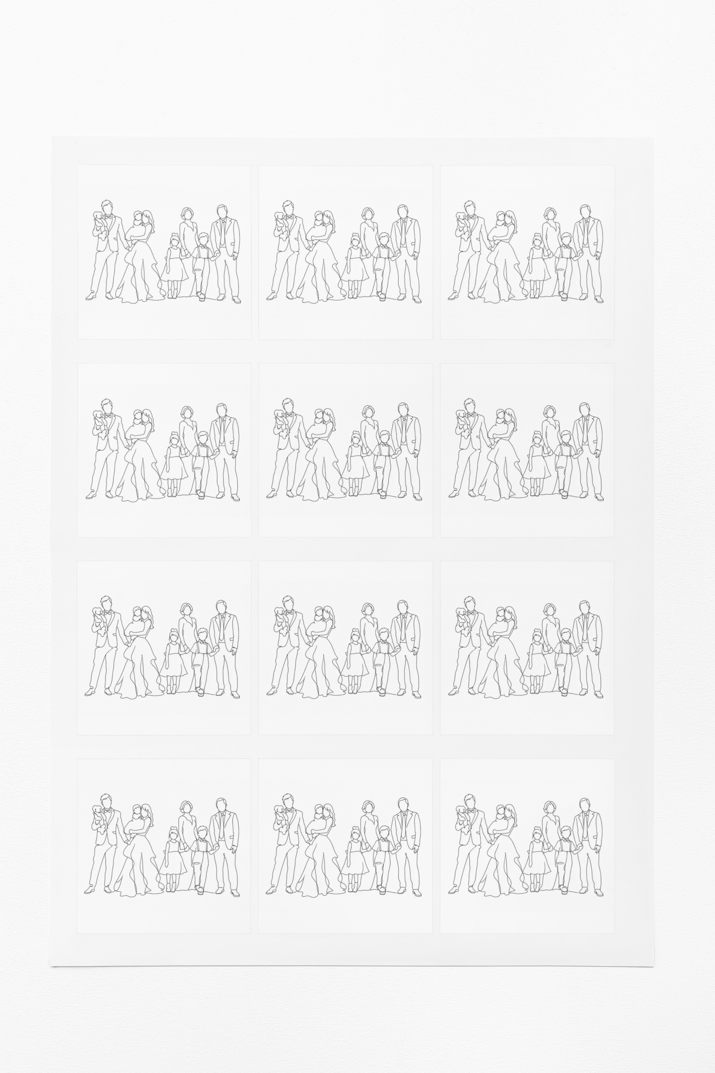 One Line Drawing Kiss-Cut Stickers