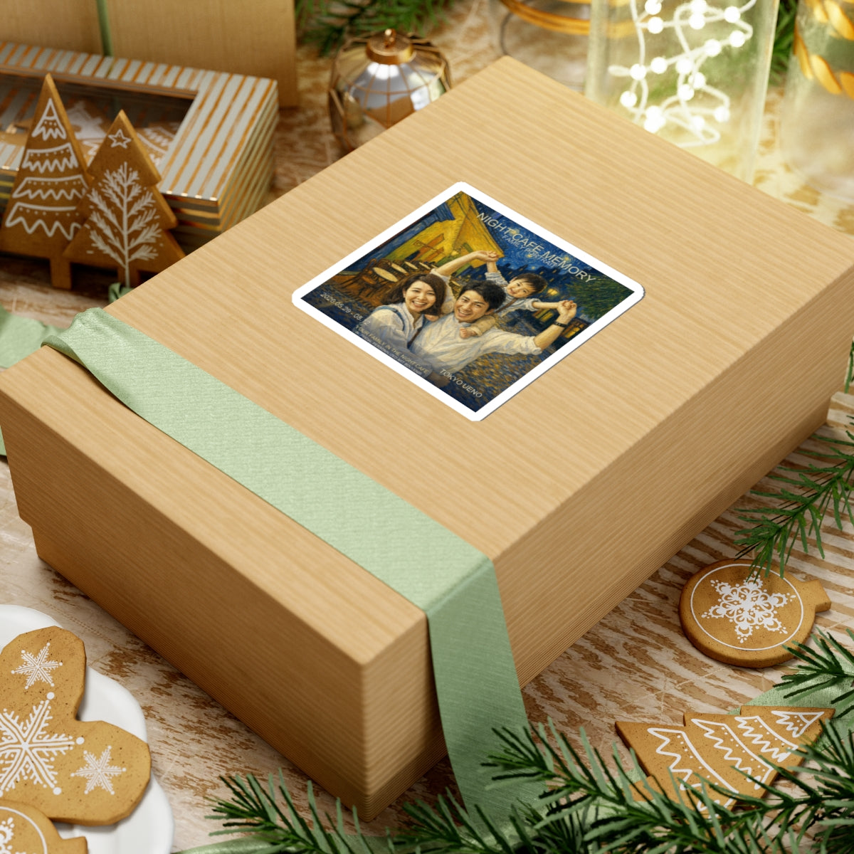 Custom Van Gogh Cafe Portrait from Your Photo - Stickers (2026 Date)