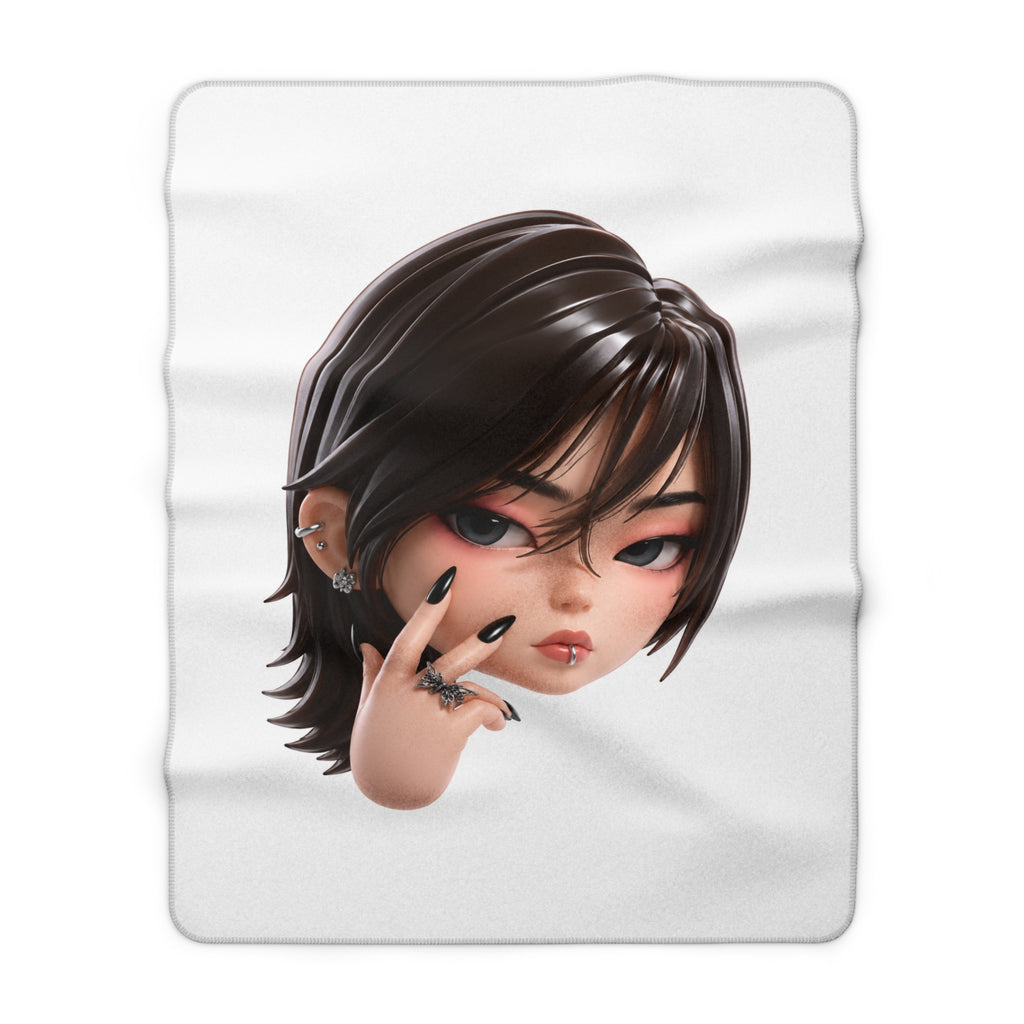 Custom Designer Toy Portrait from Your Photo - Sherpa Blanket