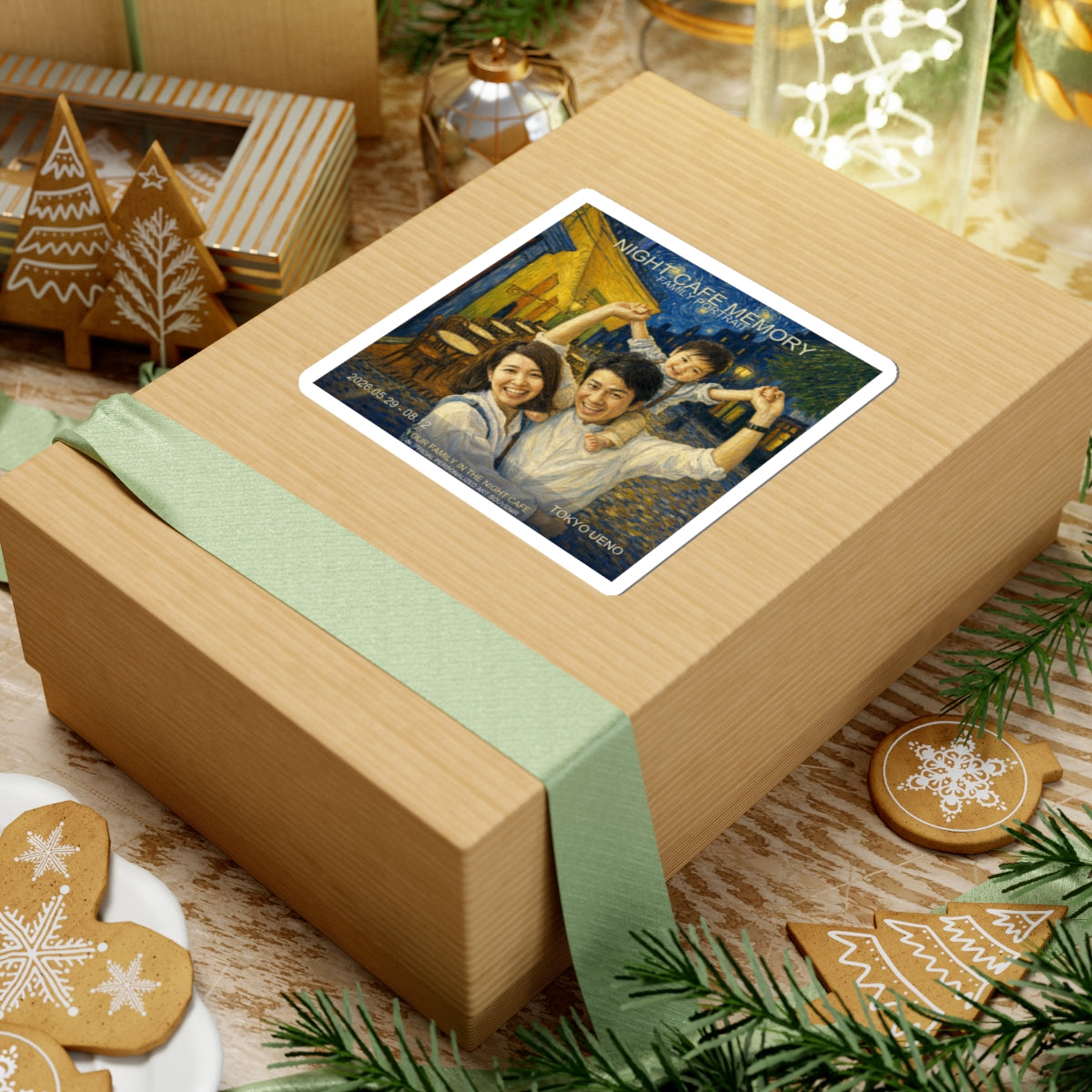 Custom Van Gogh Cafe Portrait from Your Photo - Stickers (2026 Date)