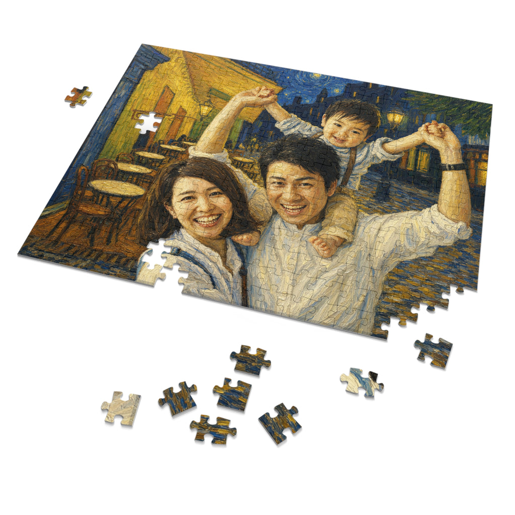 Custom Van Gogh Cafe Portrait from Your Photo - Puzzle (2026 Date)