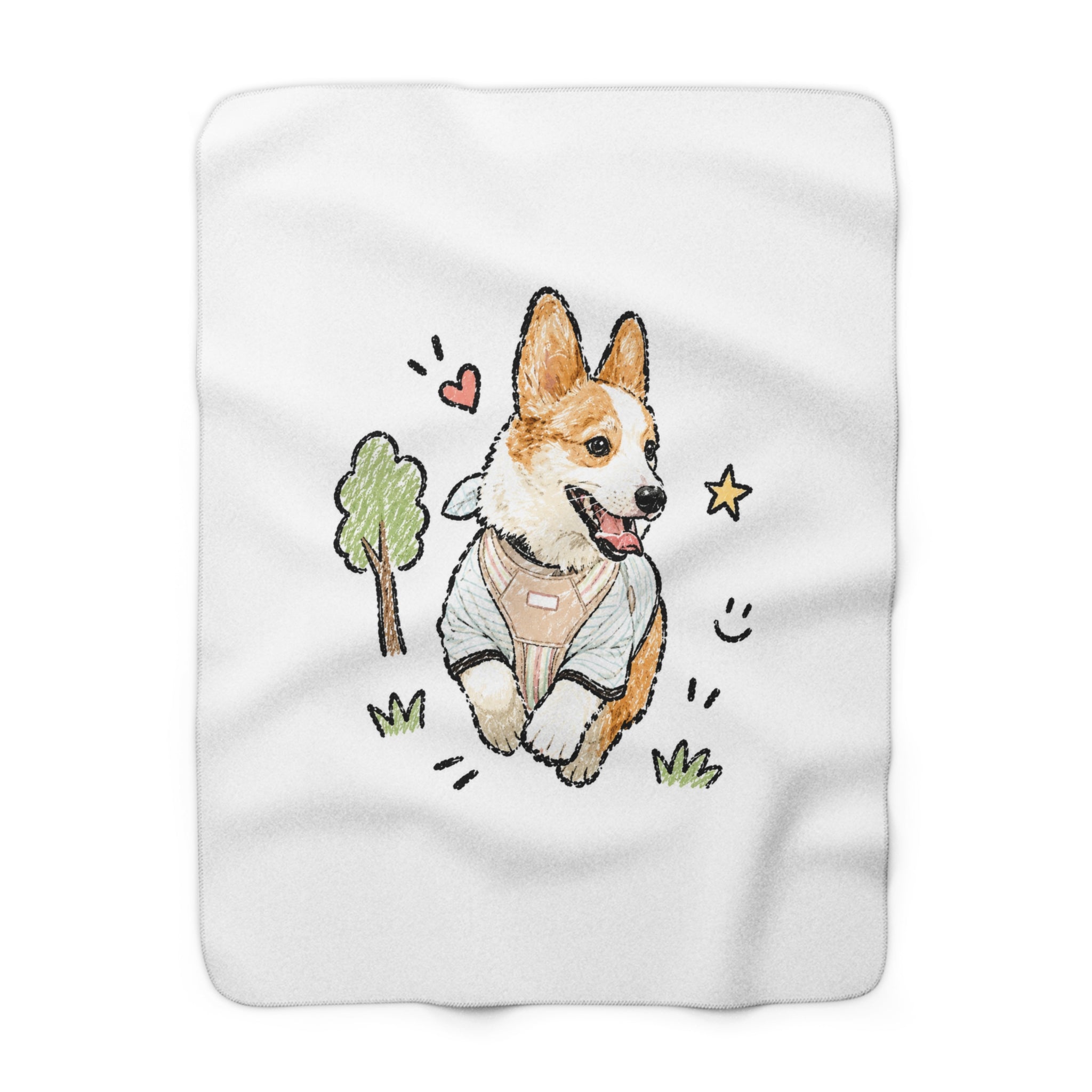 Custom Bold Doodle Portrait from Your Photo - Sherpa Blanket