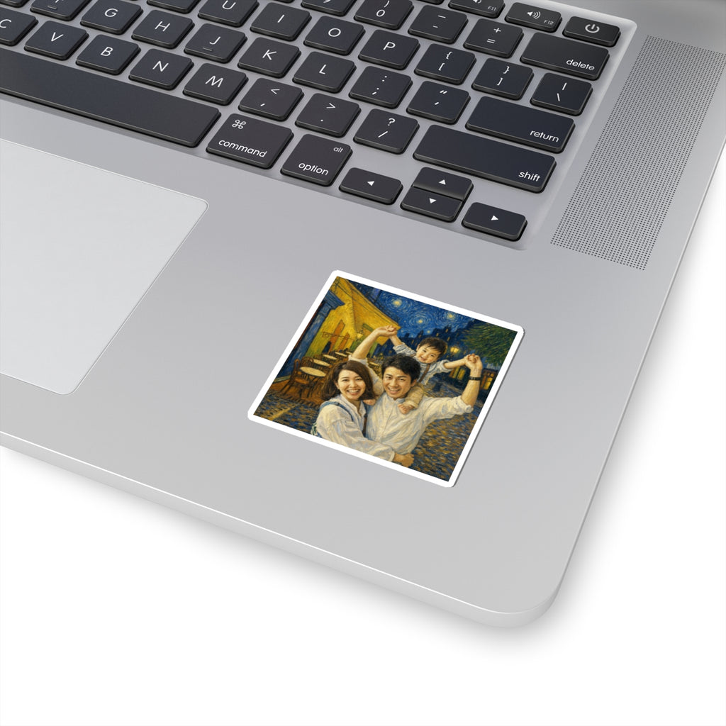 Custom Van Gogh Cafe Portrait from Your Photo - Stickers (No Date)