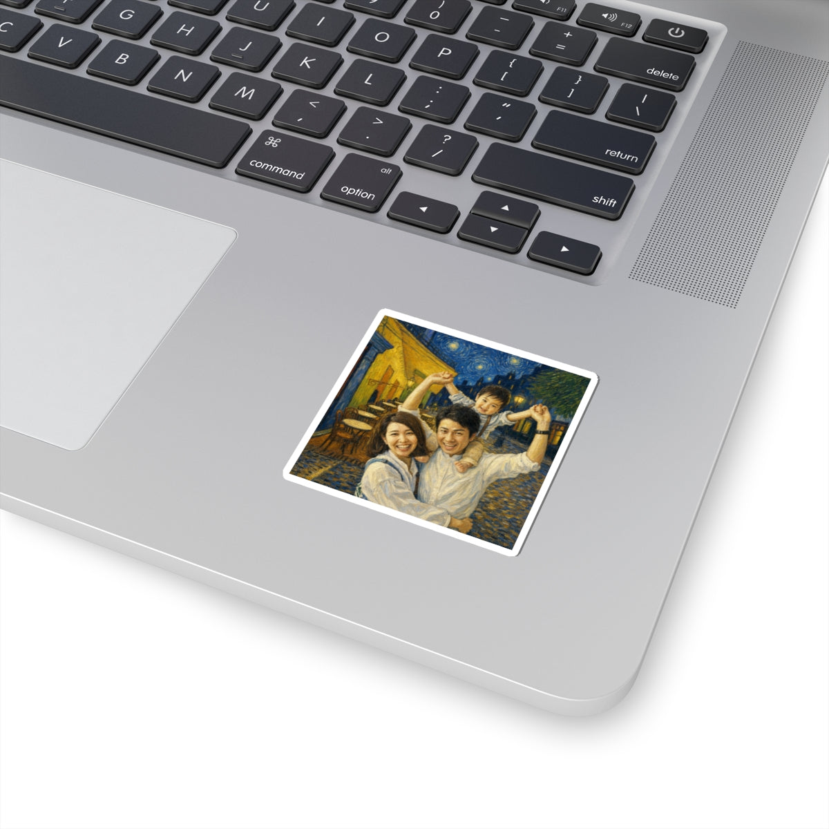 Custom Van Gogh Cafe Portrait from Your Photo - Stickers (No Date)
