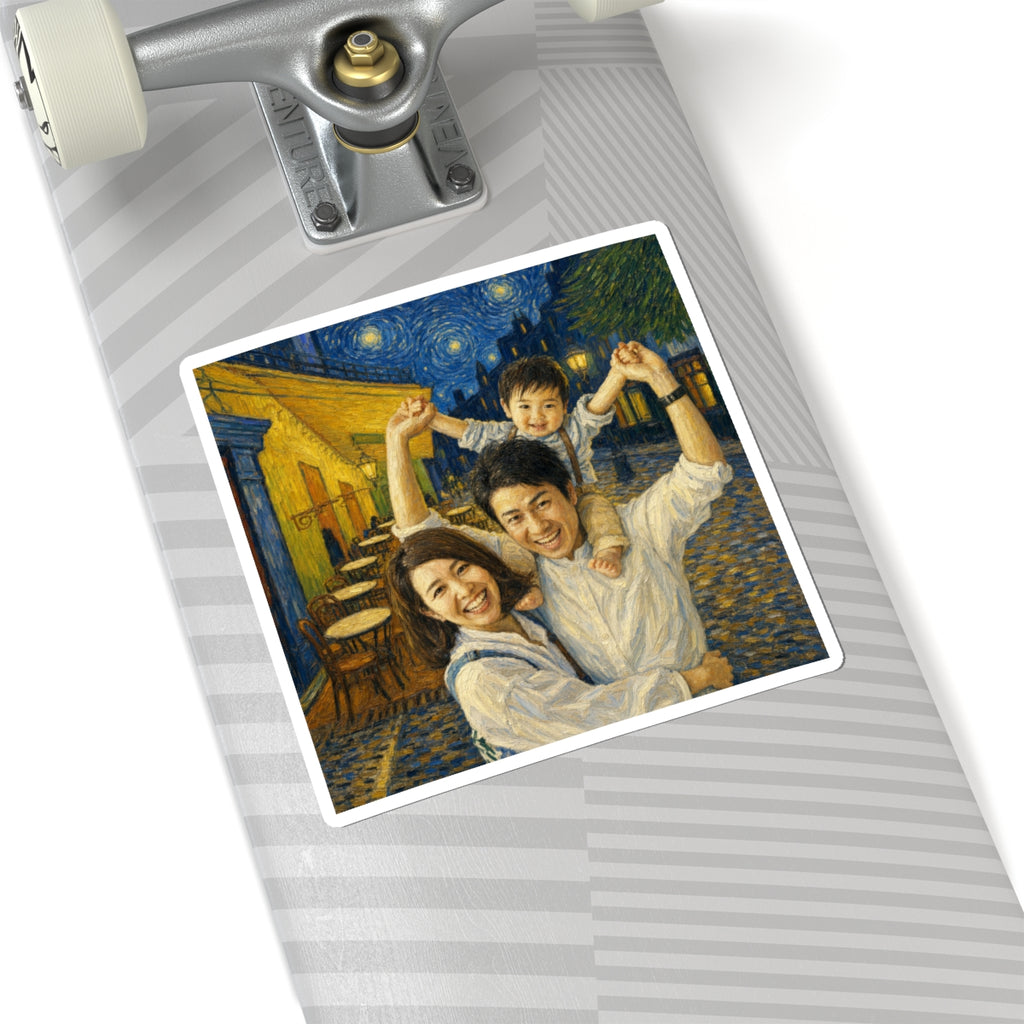 Custom Van Gogh Cafe Portrait from Your Photo - Stickers (No Date)