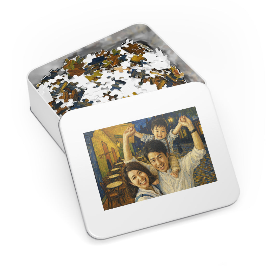 Custom Van Gogh Cafe Portrait from Your Photo - Puzzle (2026 Date)