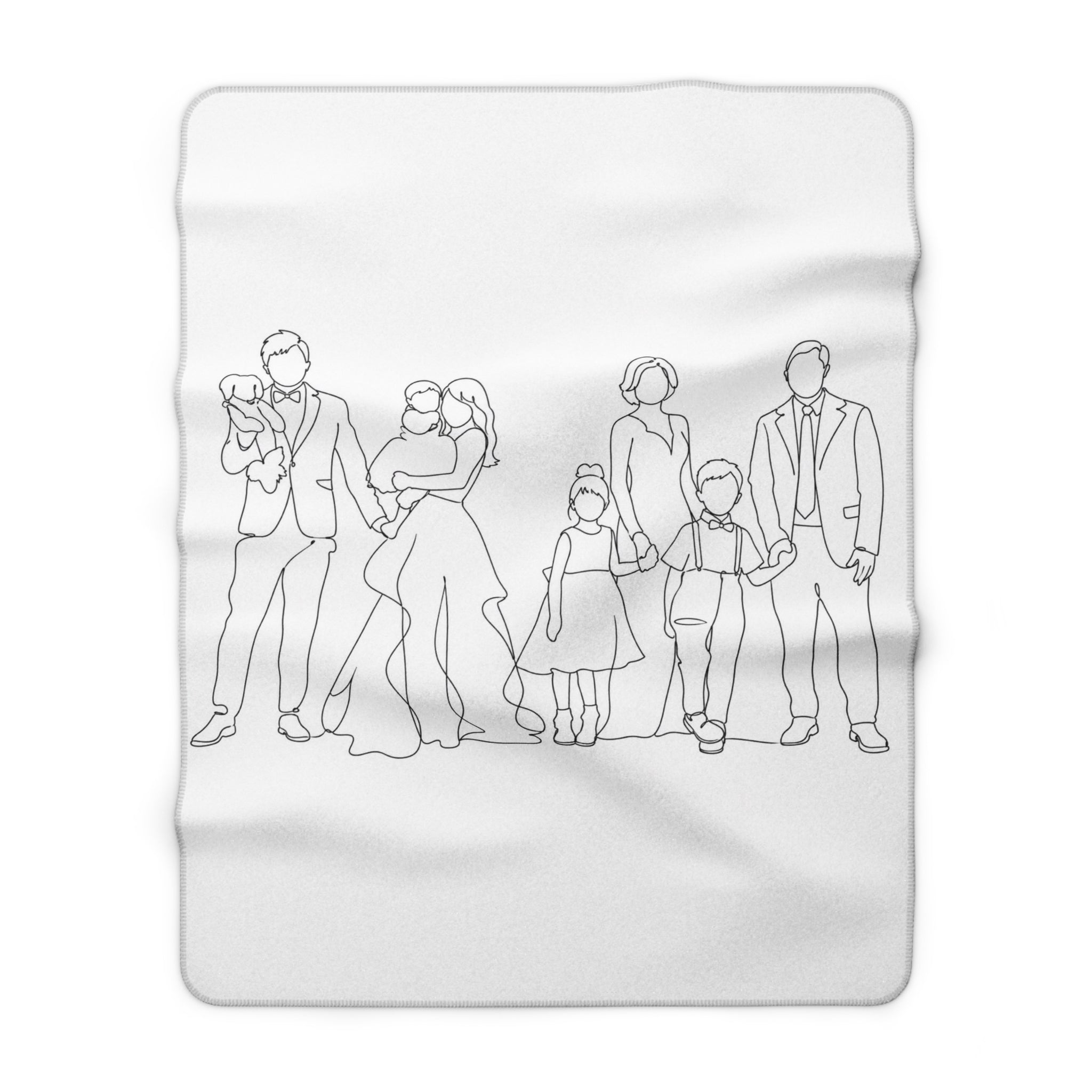 One Line Drawing Sherpa Fleece Blanket
