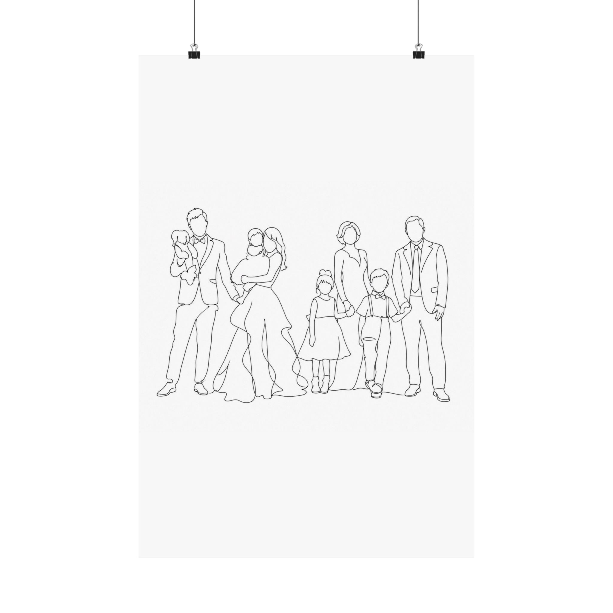 One Line Drawing Matte Poster