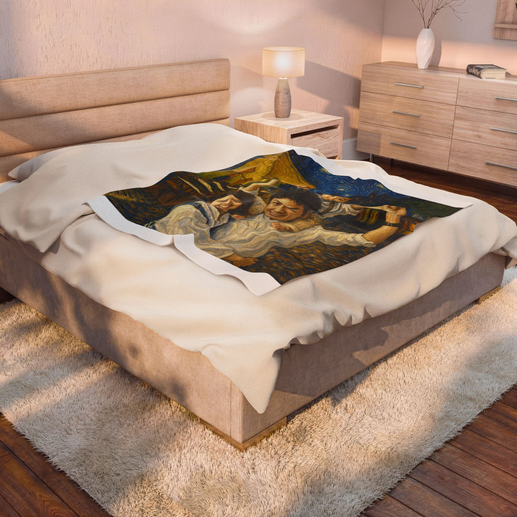 Custom Van Gogh Cafe Portrait from Your Photo - Throw Blanket (No Date)