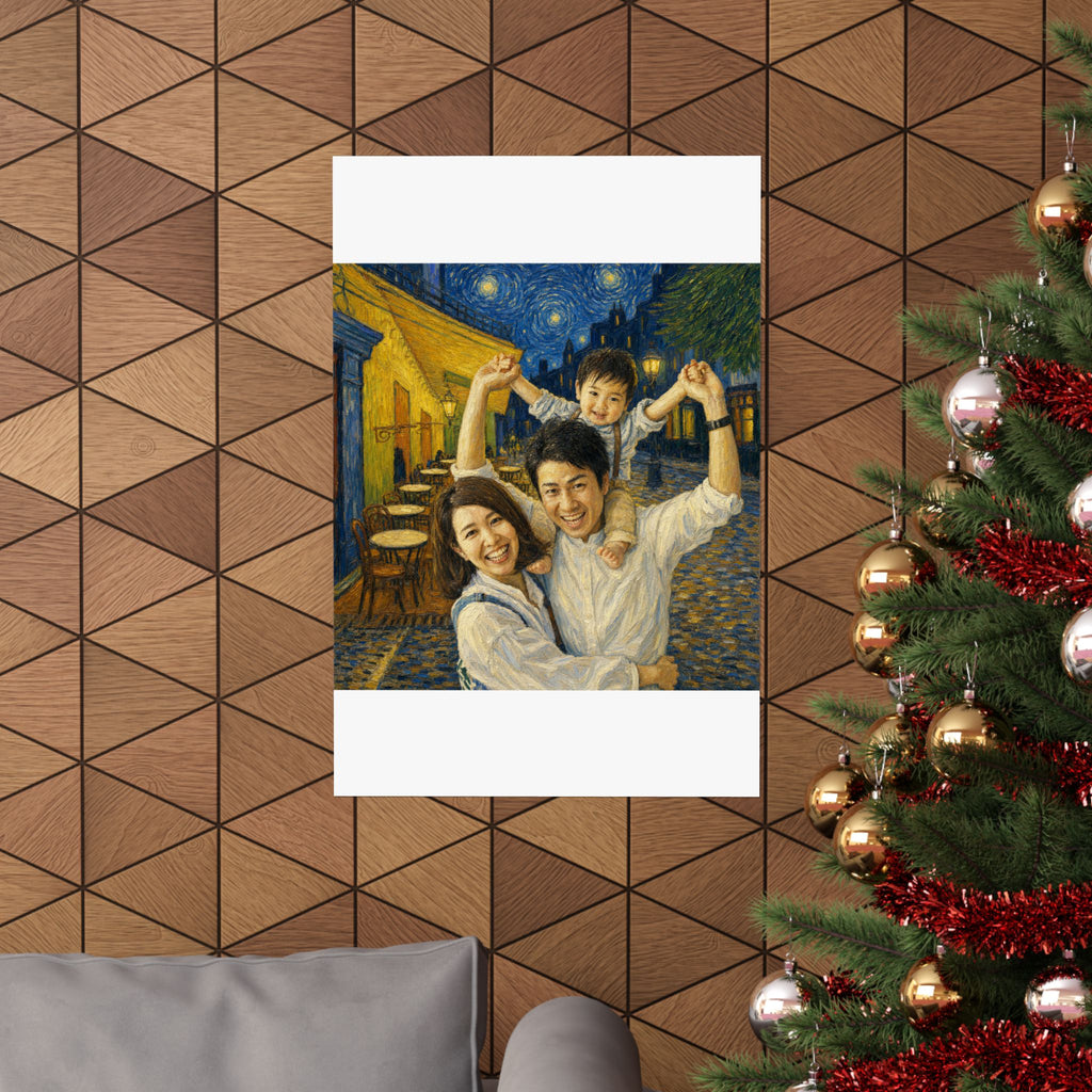 Custom Van Gogh Cafe Portrait from Your Photo - Poster (No Date)