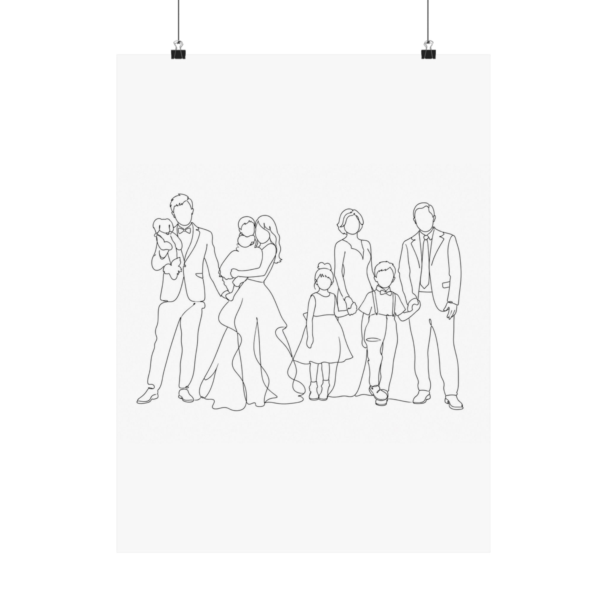 One Line Drawing Matte Poster