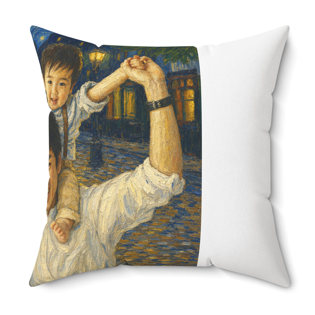 Custom Van Gogh Cafe Portrait from Your Photo - Pillow (2026 Date)