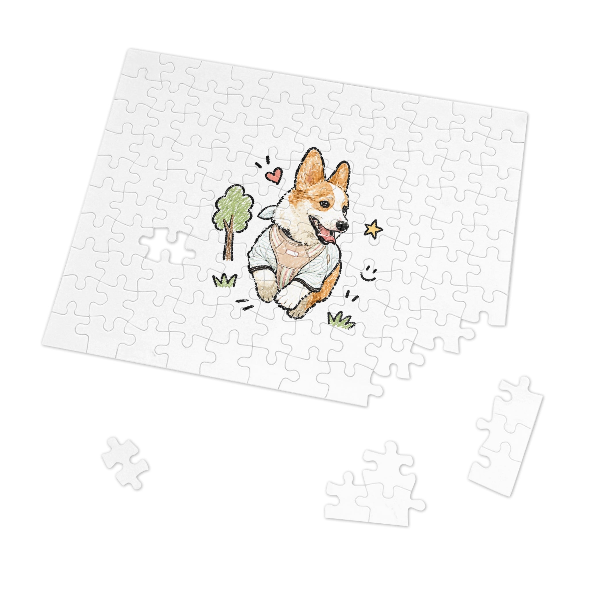 Custom Bold Doodle Portrait from Your Photo - Puzzle