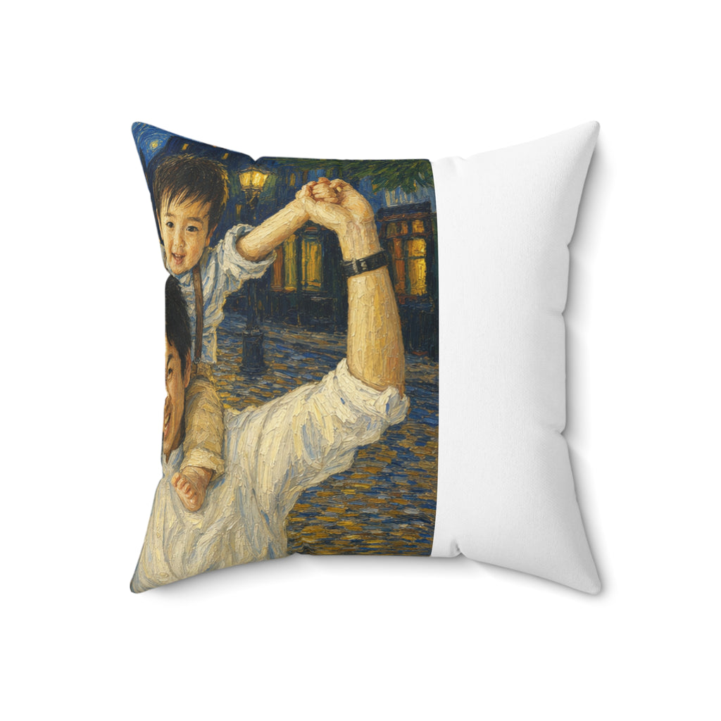 Custom Van Gogh Cafe Portrait from Your Photo - Pillow (2026 Date)