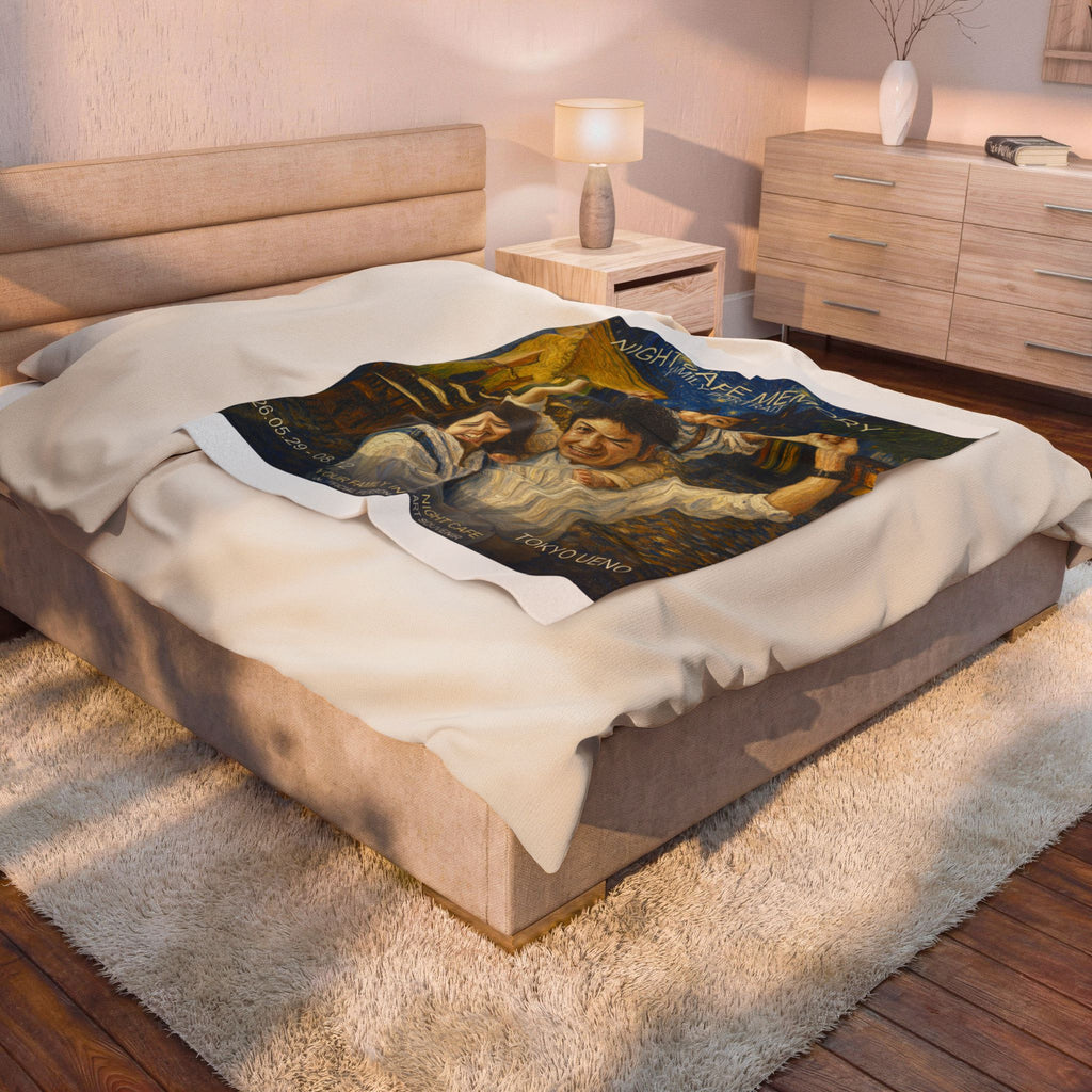 Custom Van Gogh Cafe Portrait from Your Photo - Throw Blanket (2026 Date)