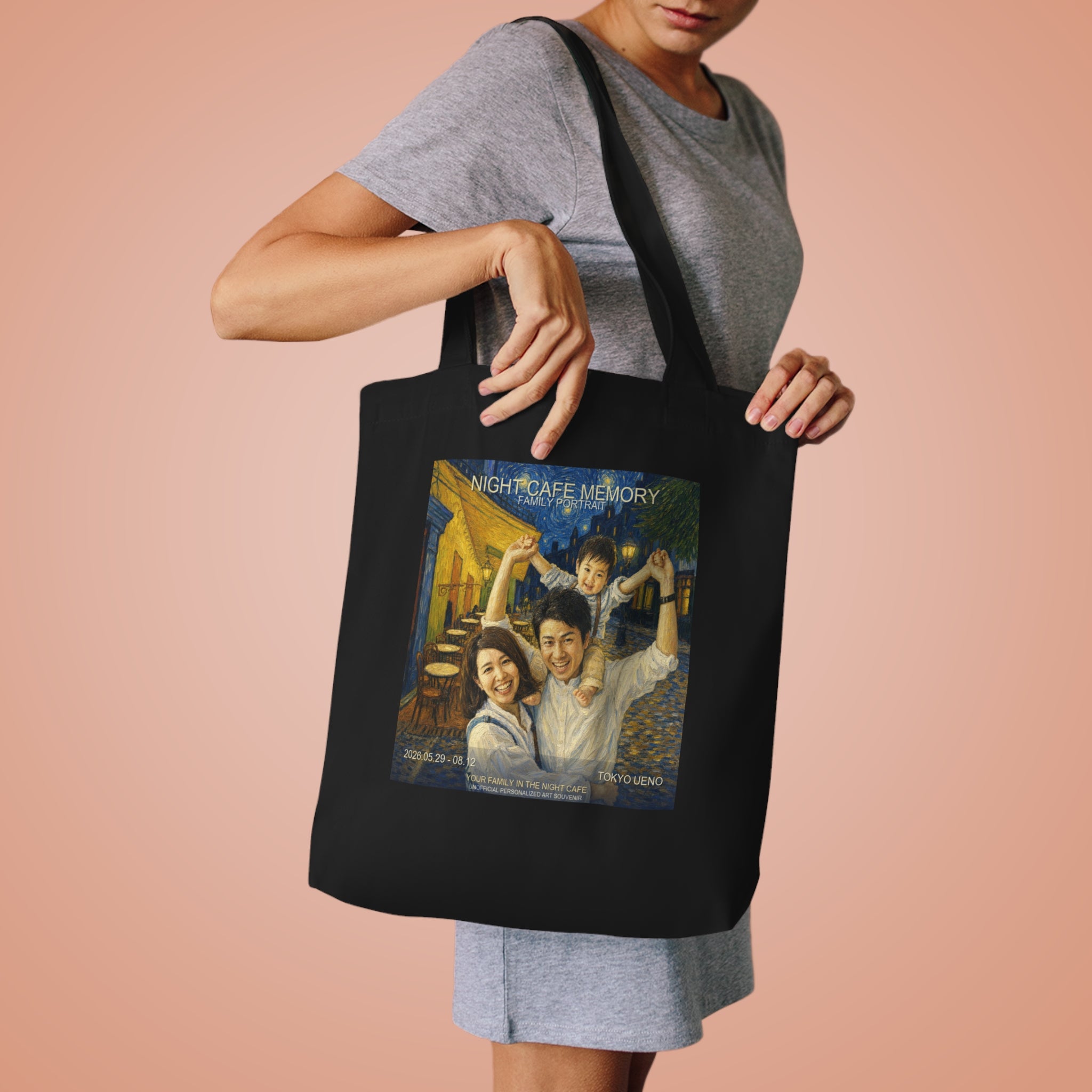 Custom Van Gogh Cafe Portrait from Your Photo - Tote Bag (2026 Date)