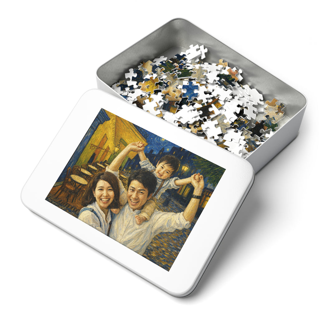 Custom Van Gogh Cafe Portrait from Your Photo - Puzzle (2026 Date)