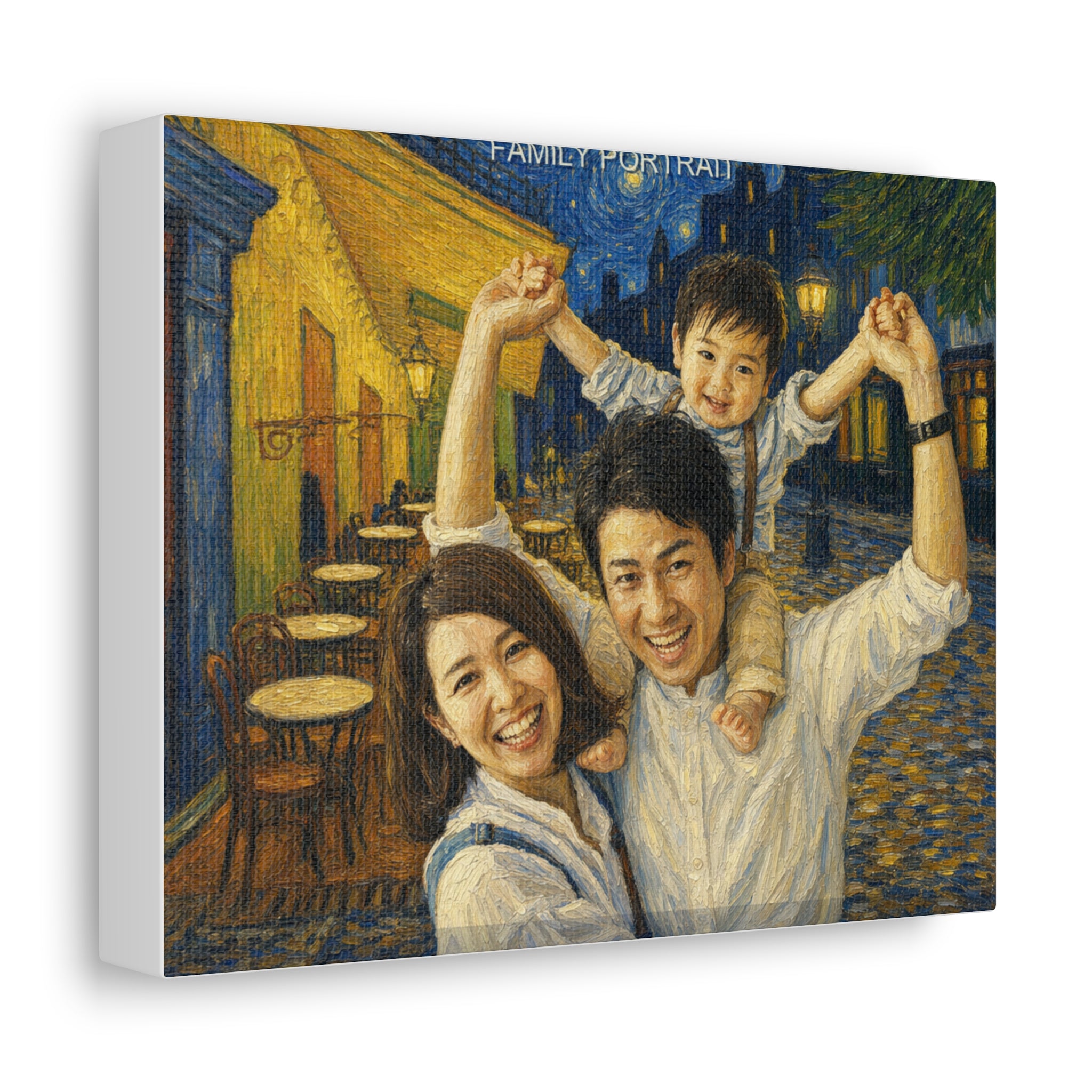 Custom Van Gogh Cafe Portrait from Your Photo - Canvas Print (2026 Date)