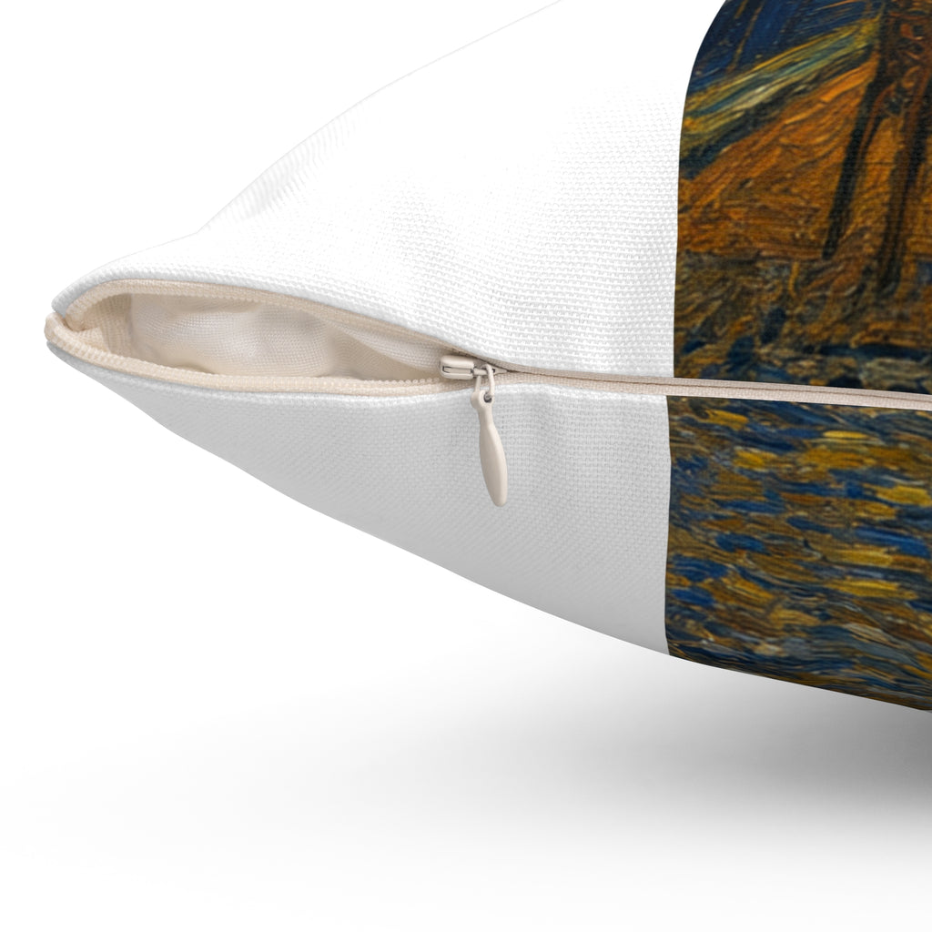 Custom Van Gogh Cafe Portrait from Your Photo - Pillow (2026 Date)