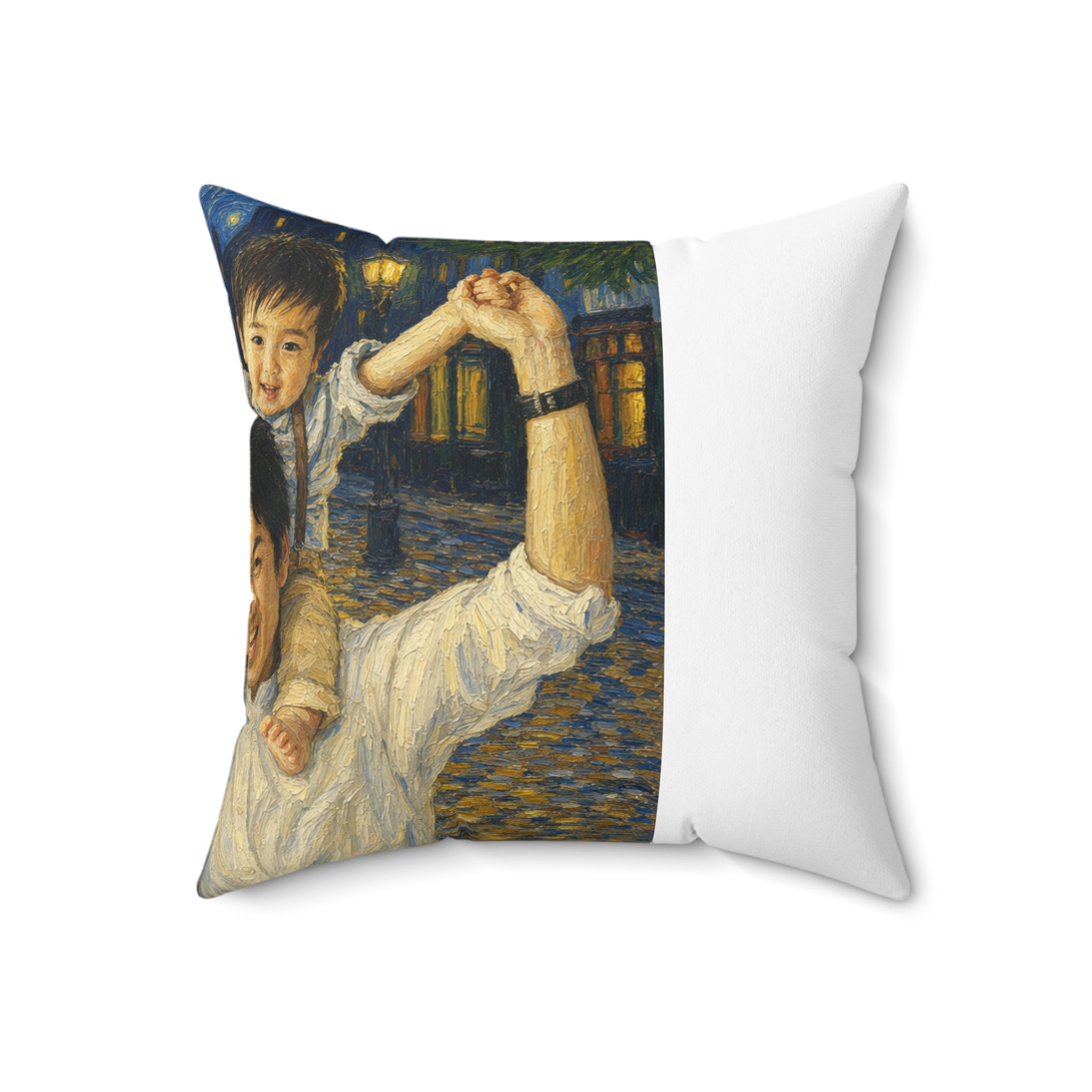 Custom Van Gogh Cafe Portrait from Your Photo - Pillow (No Date)
