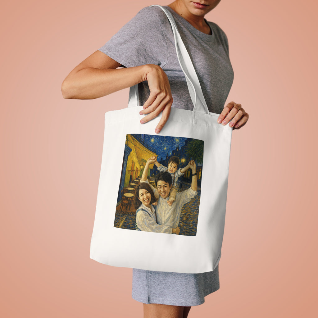 Custom Van Gogh Cafe Portrait from Your Photo - Tote Bag (No Date)