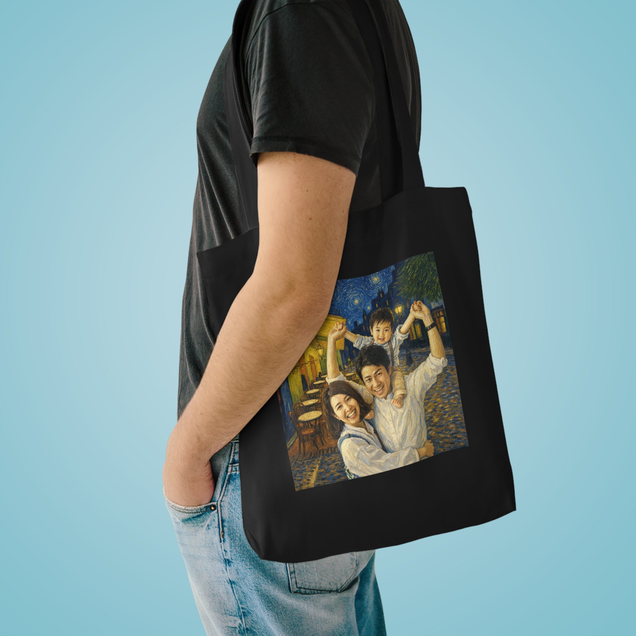 Custom Van Gogh Cafe Portrait from Your Photo - Tote Bag (No Date)