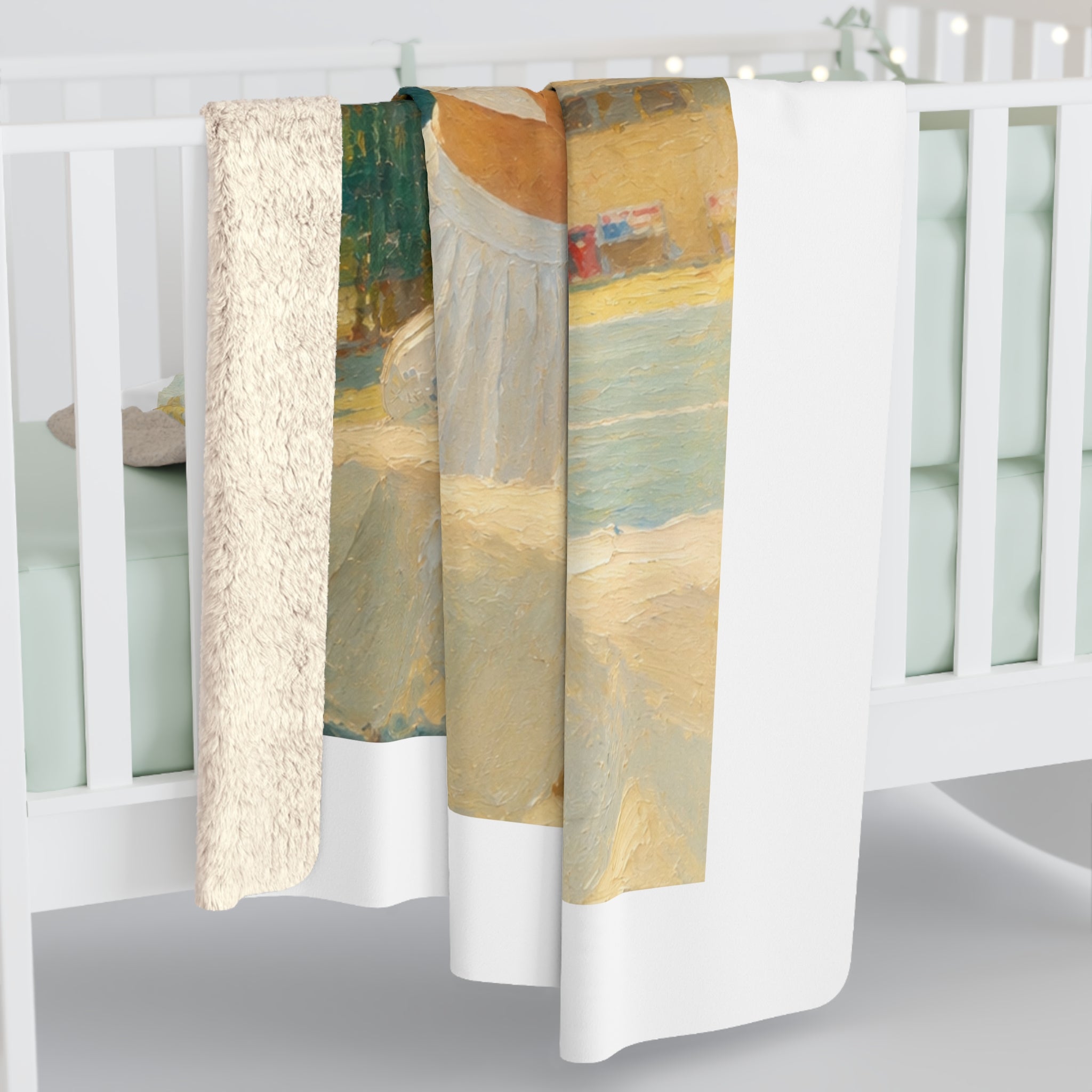 Custom Oil Painting Portrait from Your Photo - Sherpa Blanket